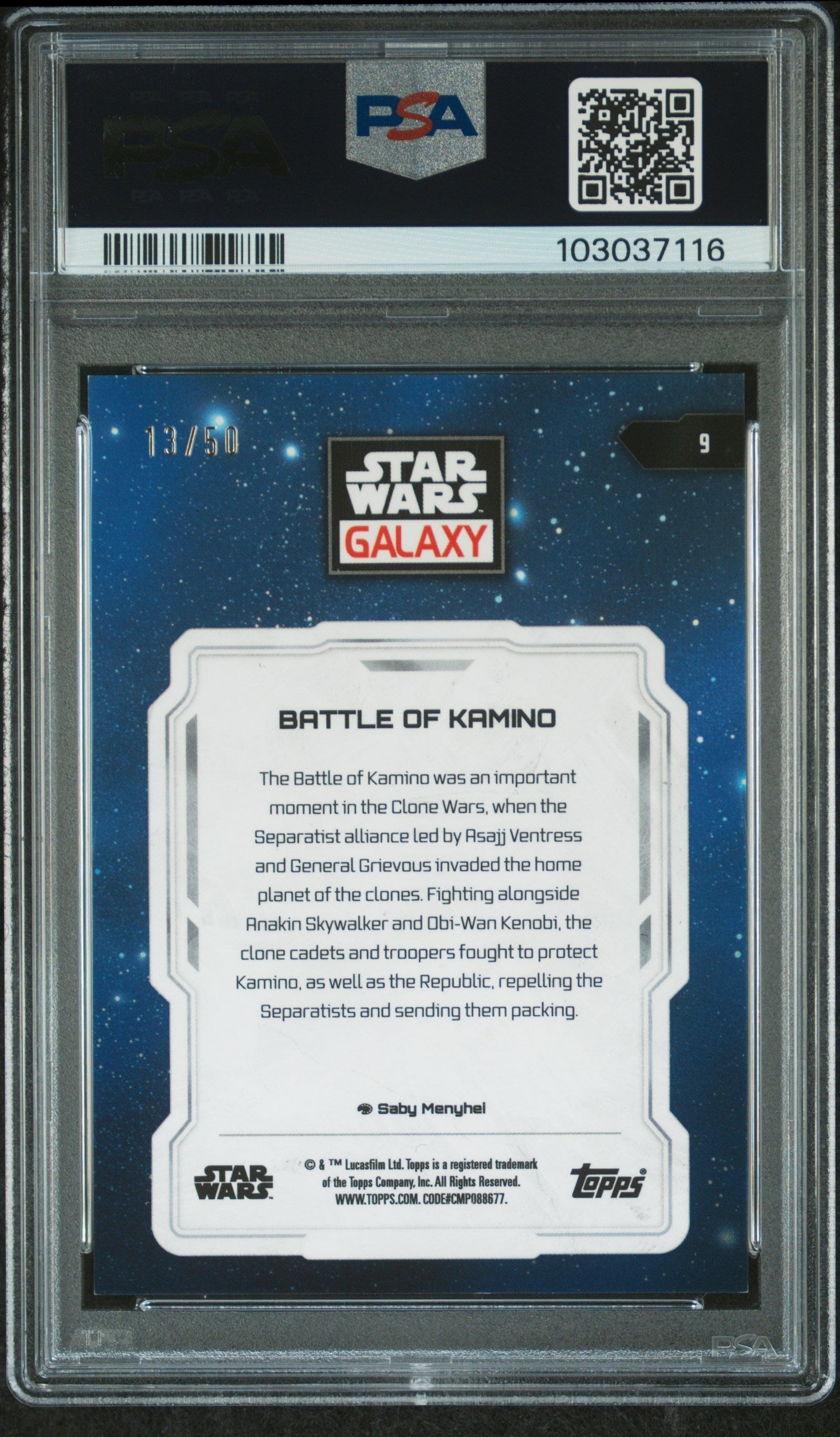 Battle Of Kamino #9 Mojo Refractor 13/50 PSA 8 Topps Chrome Star Wars Galaxy 2024、mySite、waistdrama