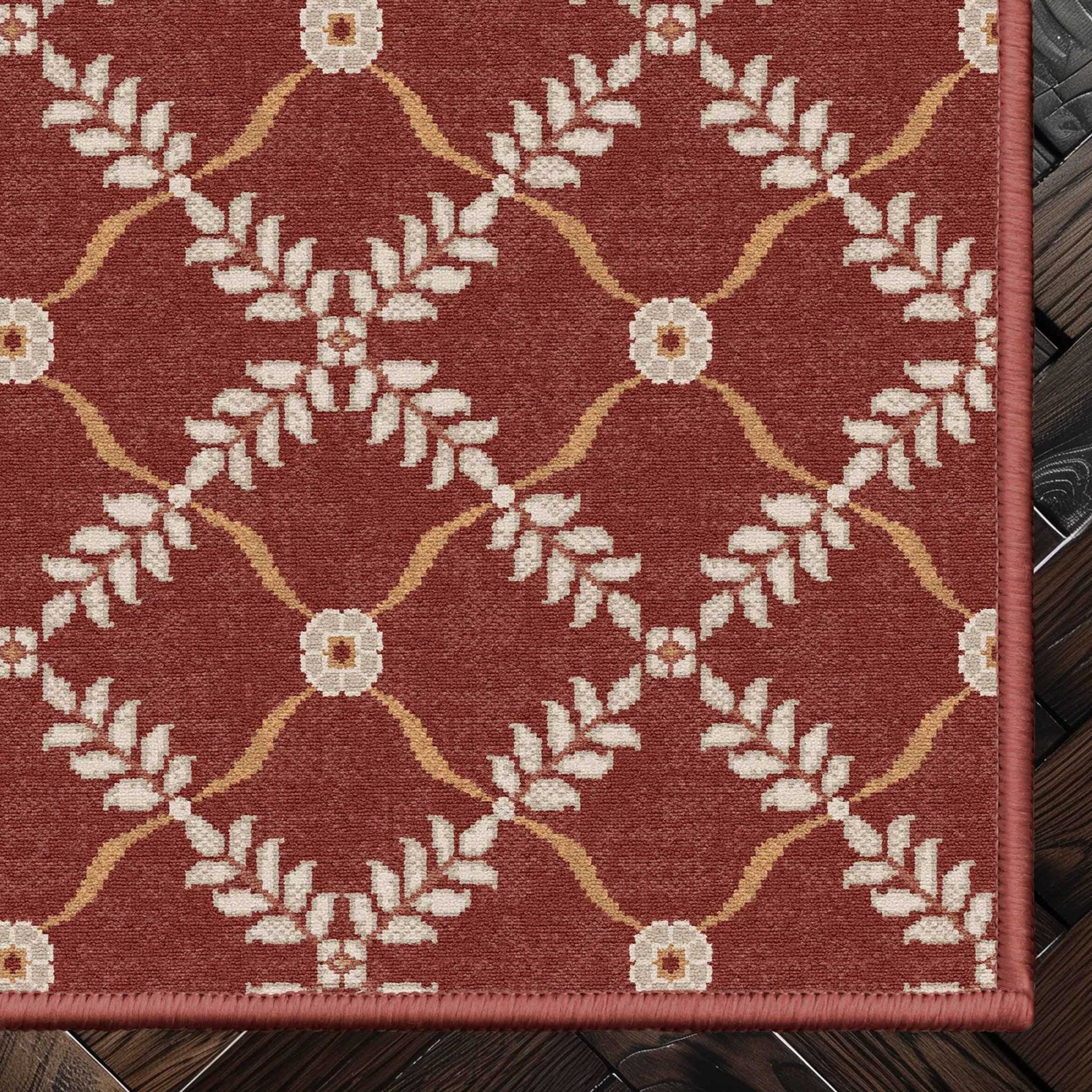 Aldwyn Custom Rug - Traditional Lattice Pattern, Easy Clean, Low Pile, Personalized Sizes、mySite、gigharbornorthrealestate
