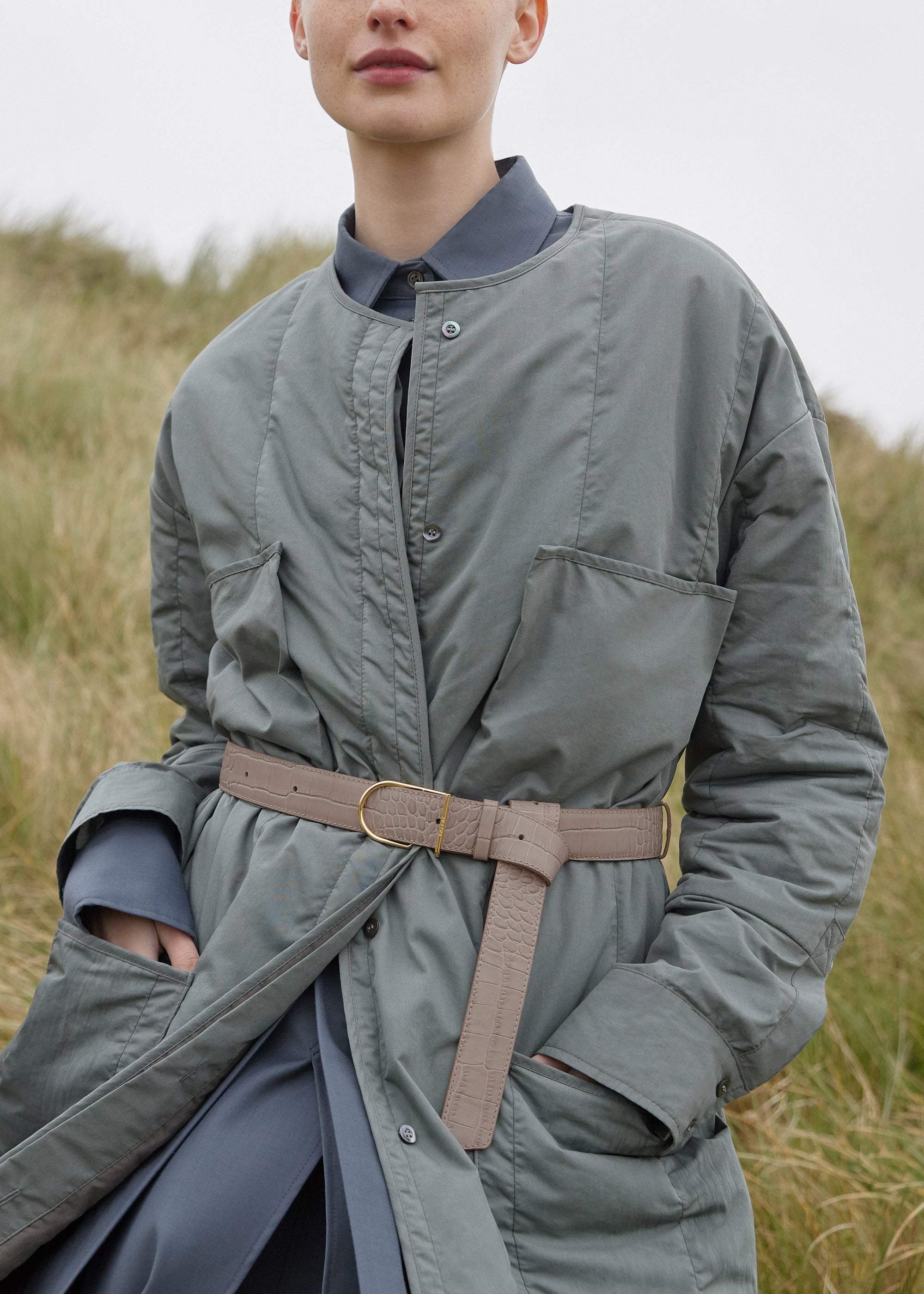 Ceinture Large Umi - Taupe Crocodile、mySite、camillekostekn