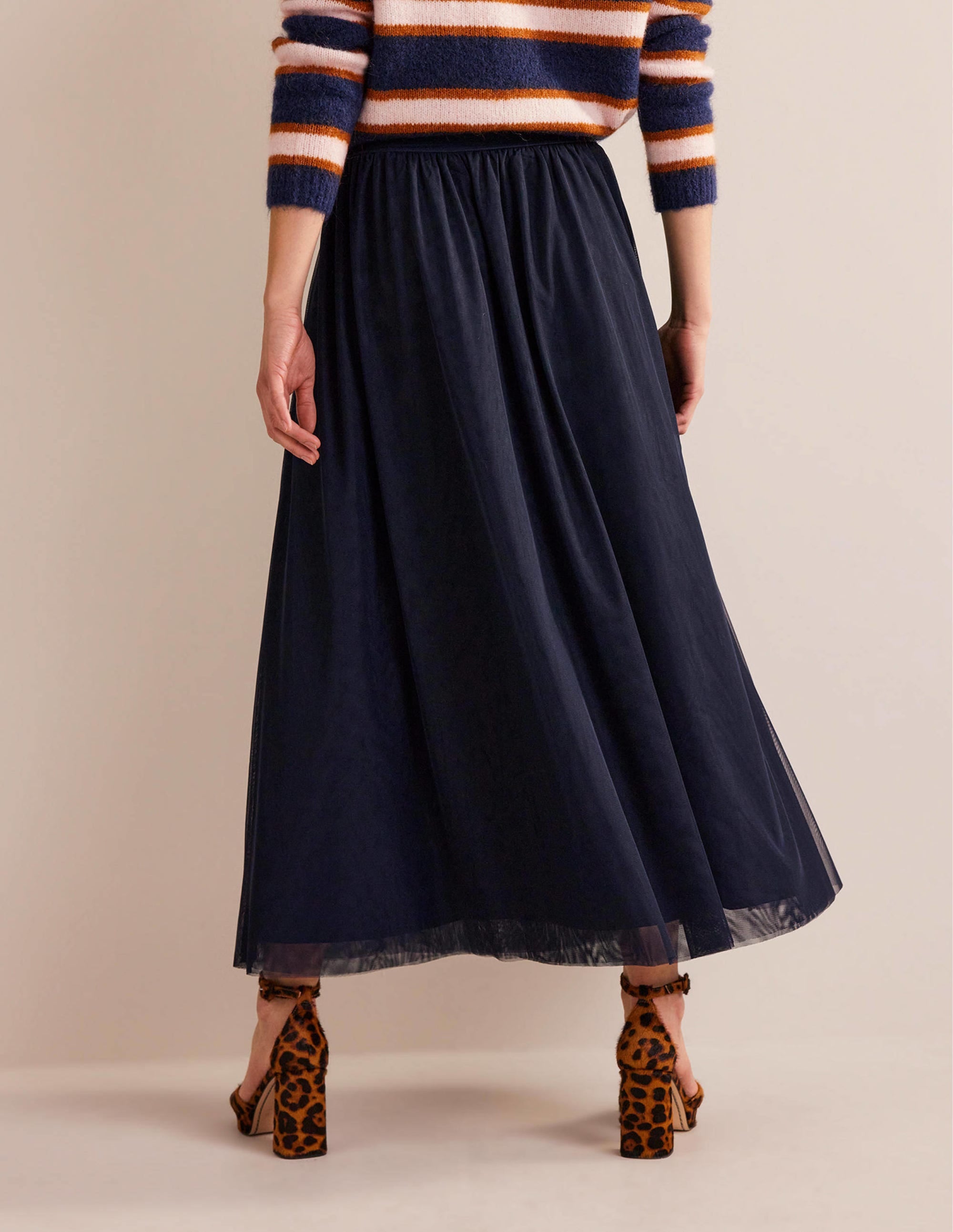  Tulle Full Midi Skirt-Navy、mySite、ashleygrahame