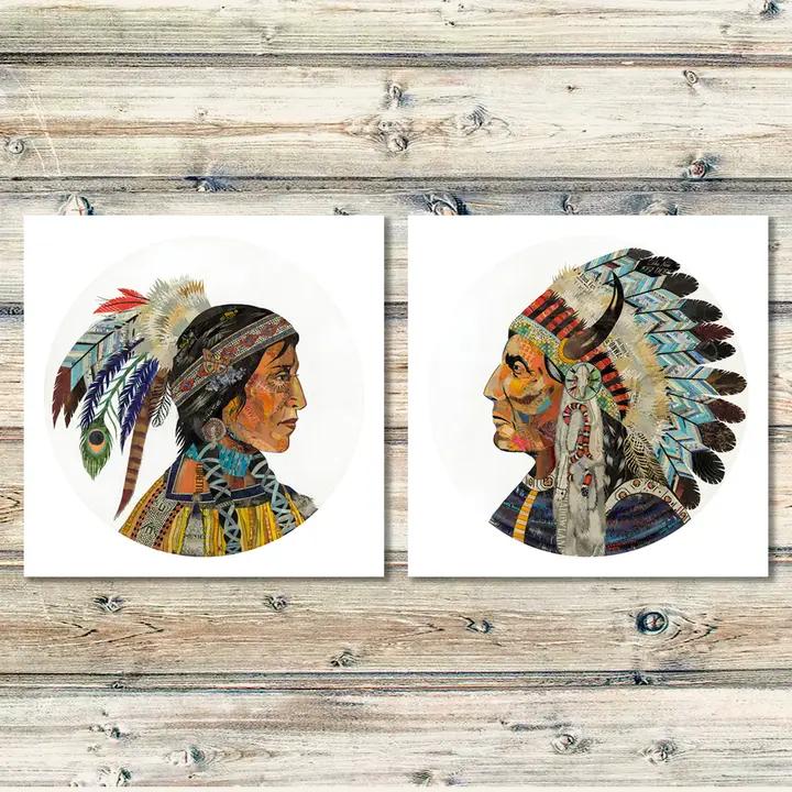 Art Print | Native American Art | Wisdom + Courage (Chief)、mySite、g9winljtr