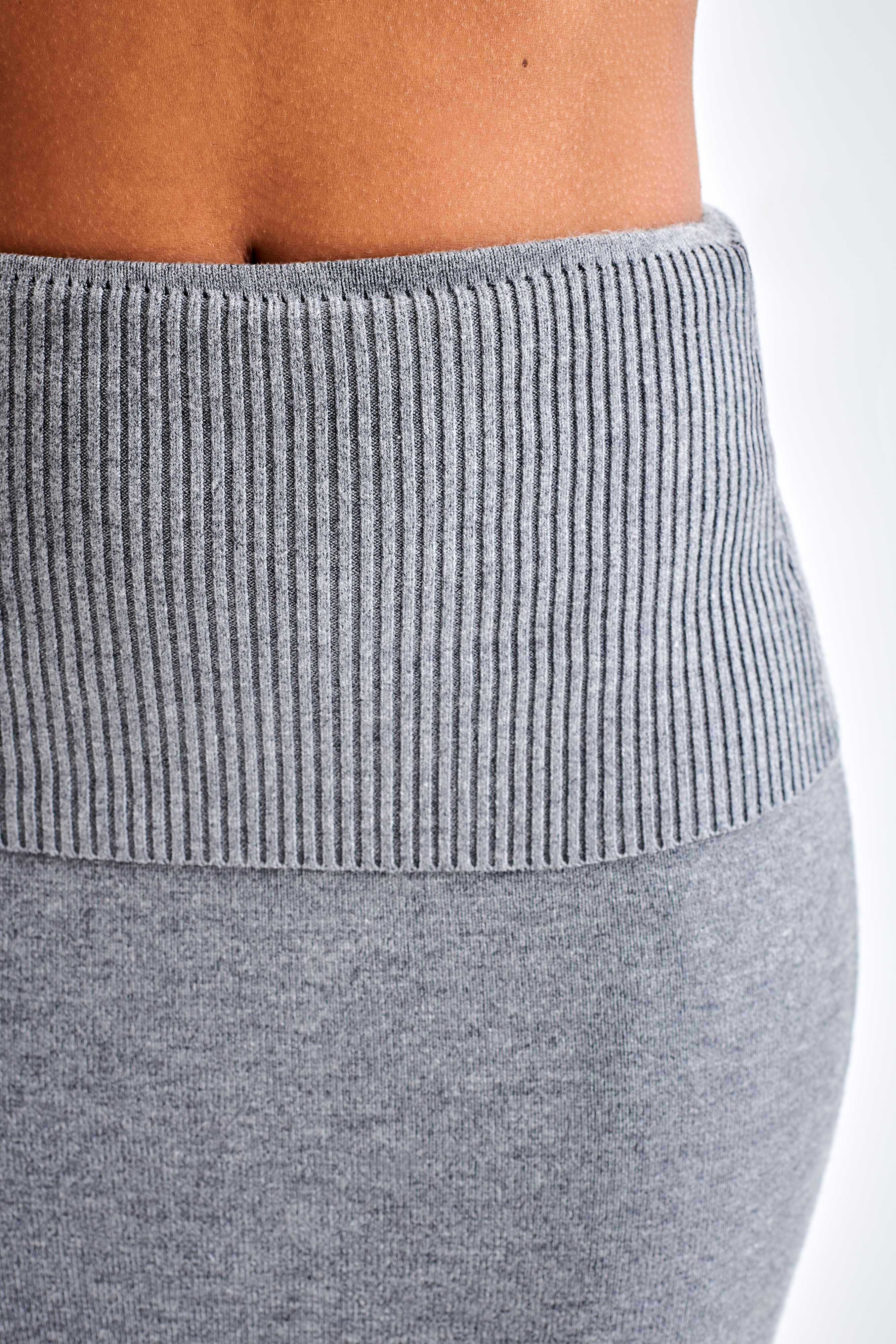 Karlie Knit Maxi Skirt With Ribbed Waist - Charcoal Marle、mySite、solidvoid