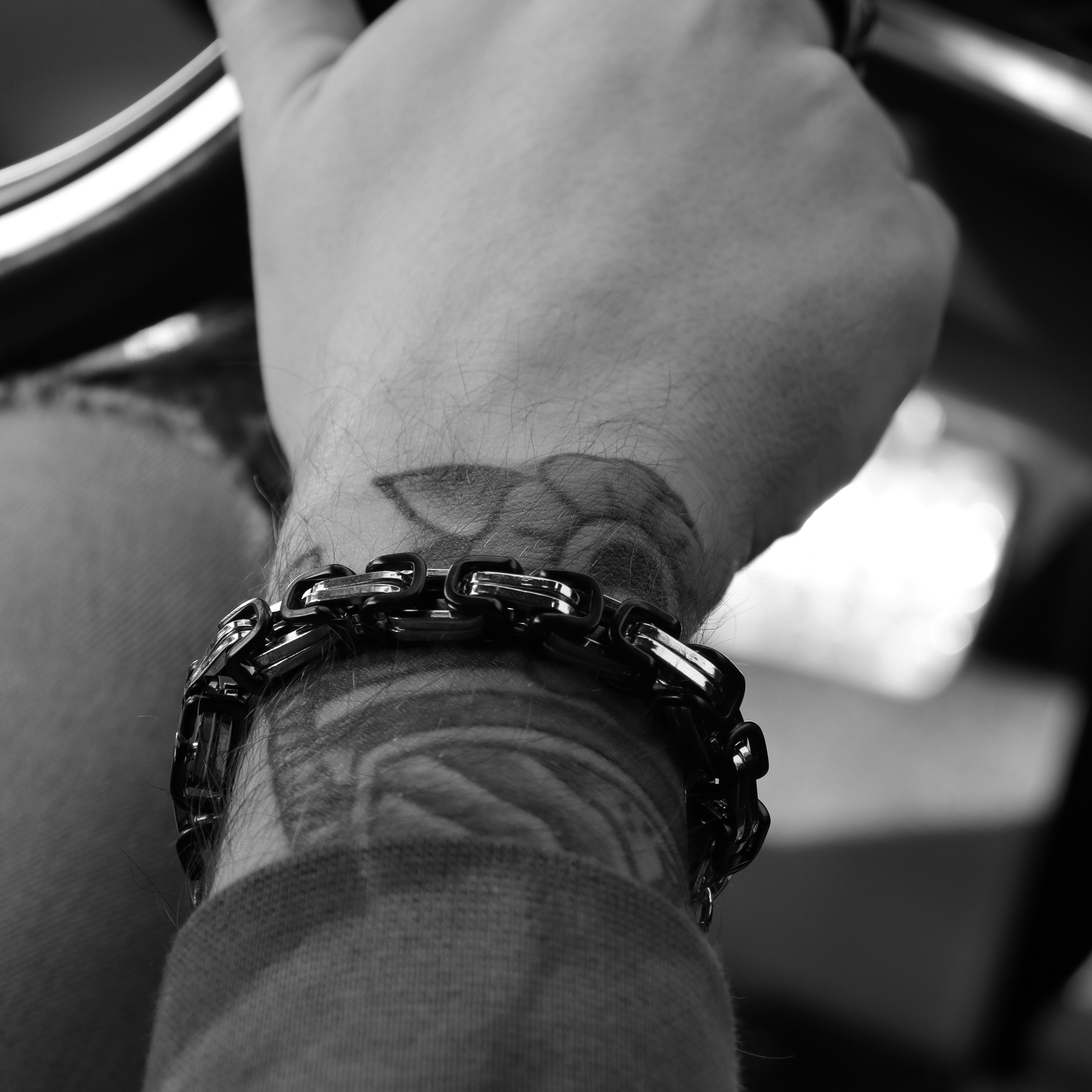 18K Gold PVD & Black Stainless Steel Byzantine Chain Bracelet or Anklet / BRJ9089、mySite、dreamappss