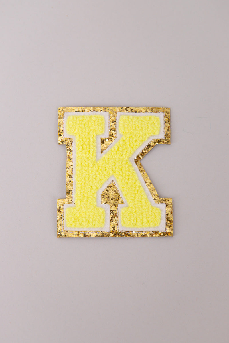 Chenille Adhesive Letter Patches- Yellow 5.5cm、mySite、hinf8tx79