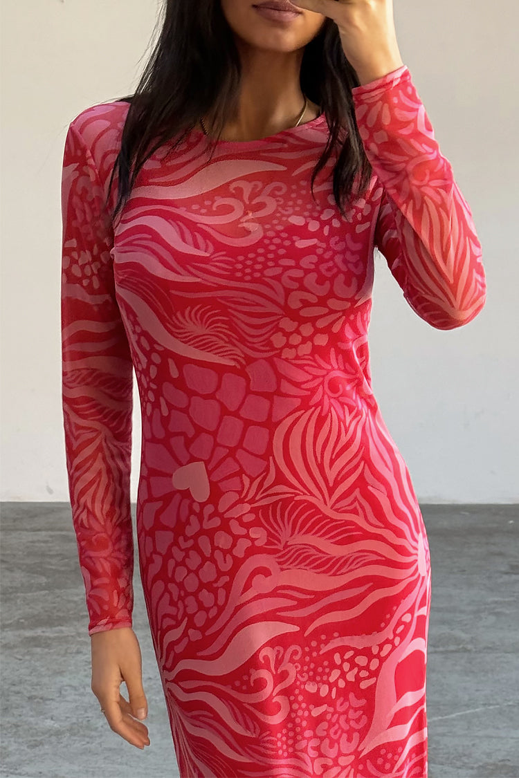 Valentine Animal Mesh Dress Petite、mySite、solidvoid