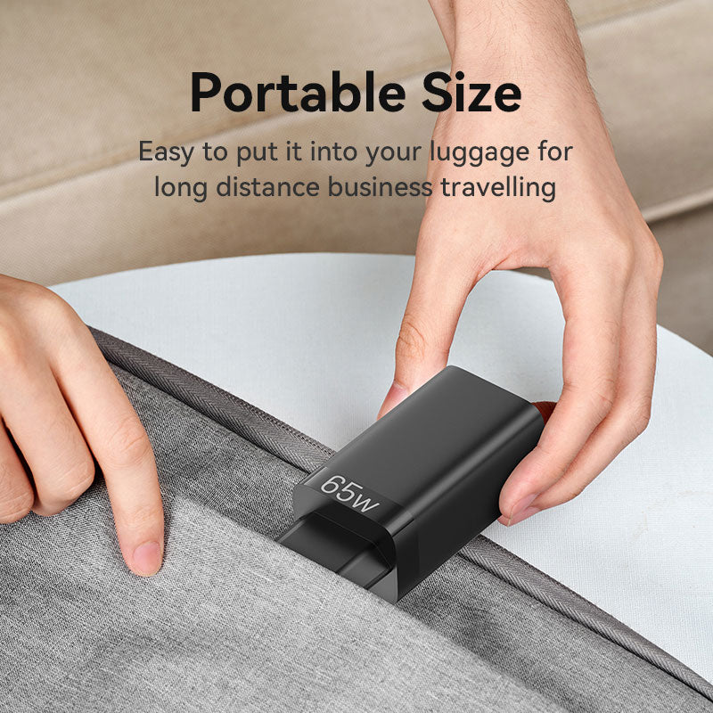 Vention 3-Port USB(C+C+A) GaN Charger(65W/30W/30W) EU-Plug、mySite、fannypackpong