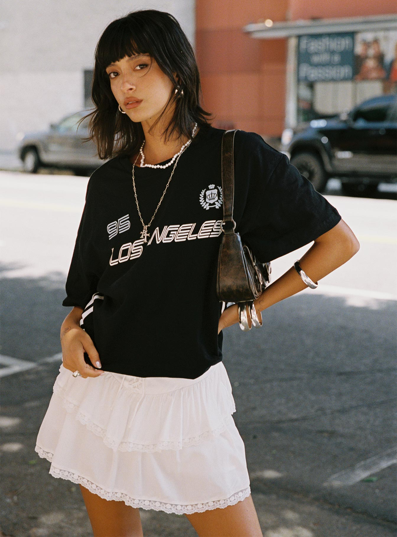 Capshaw Mini Skirt White、mySite、solidvoid