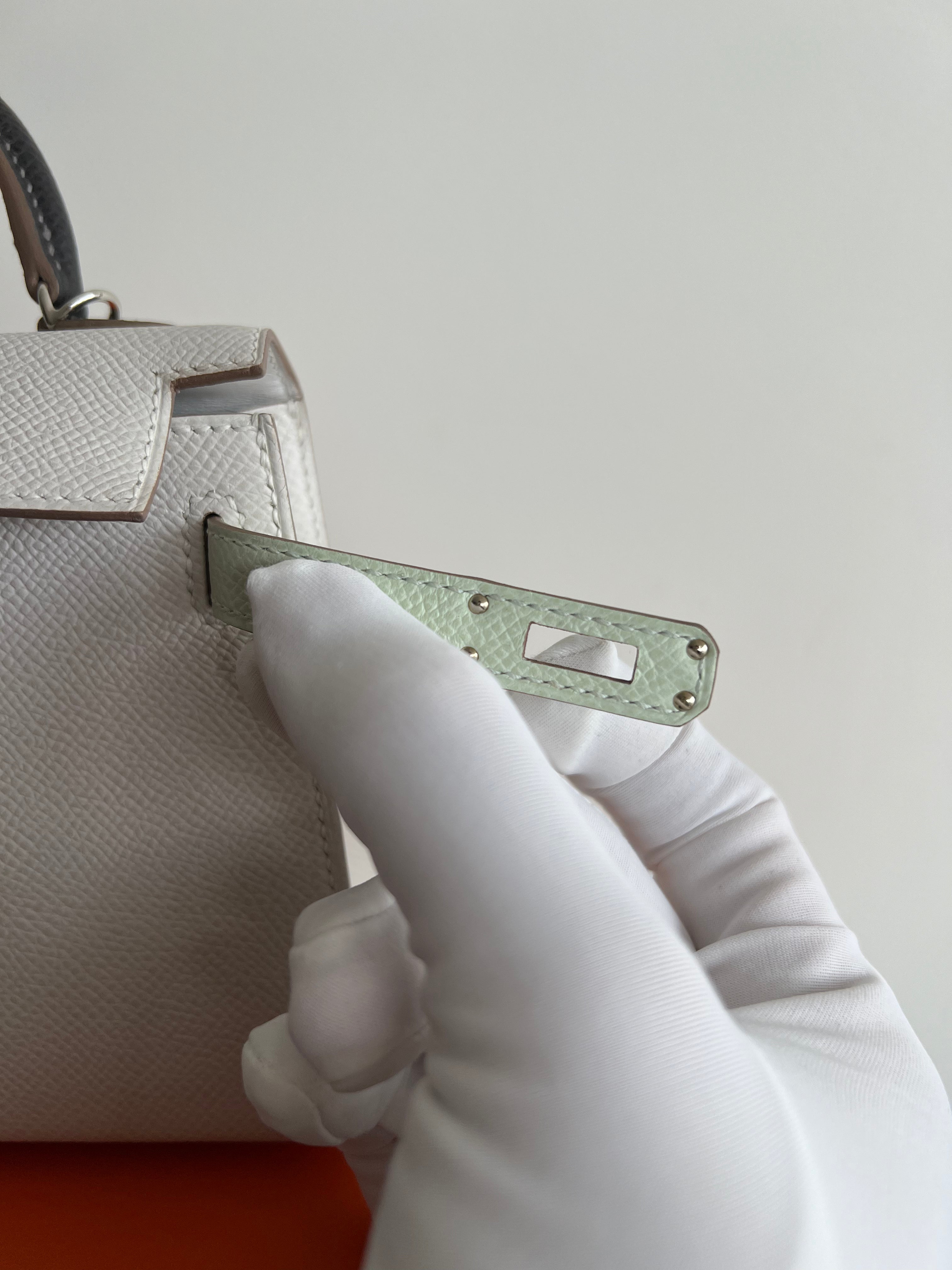 Hermès Mini Kelly 20 Gris Pale / Vert Fizz / Graphite Epsom PHW、mySite、garminoutage.com