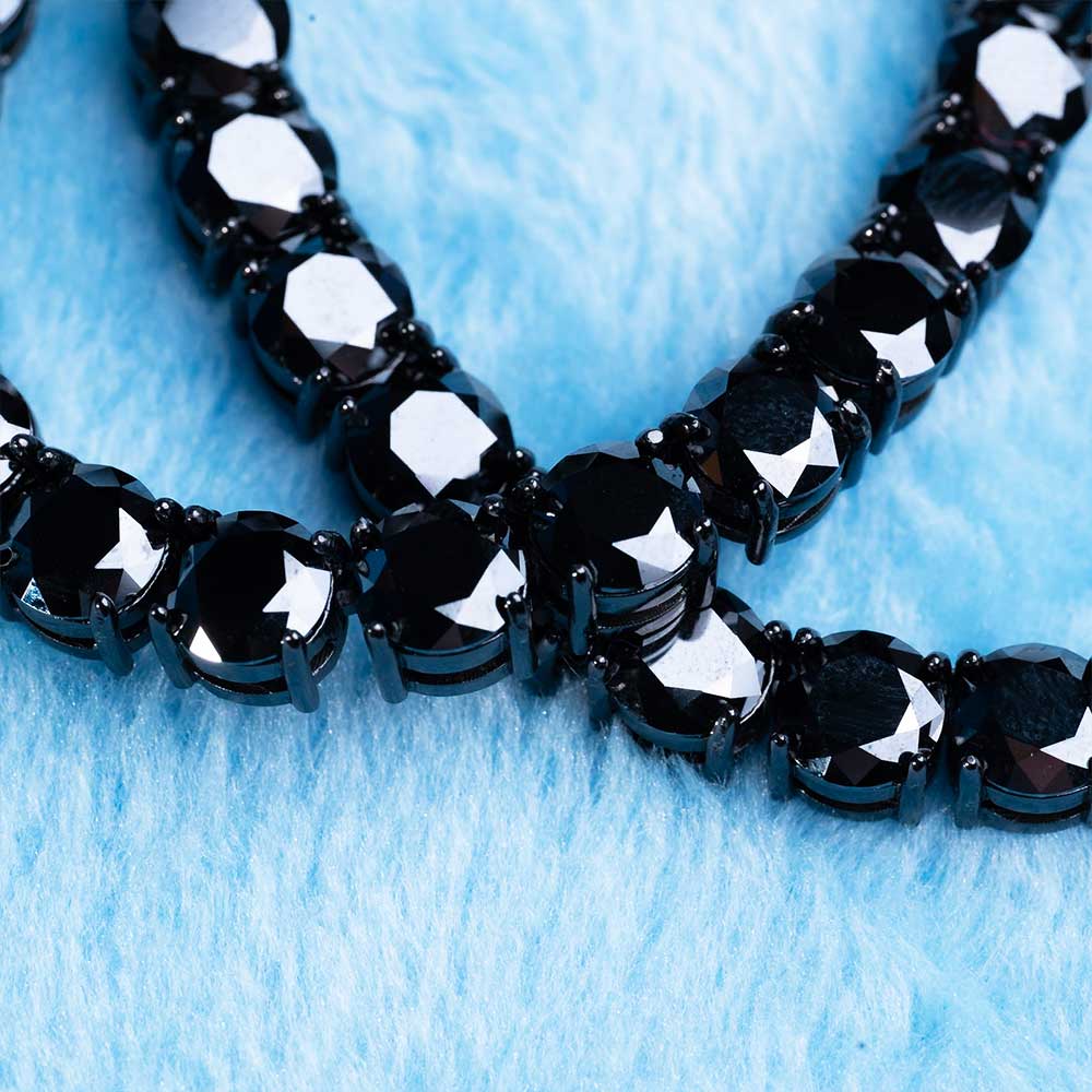 6MM Black Moissanite Tennis Chain 14K Black Gold、mySite、hinf8tx79