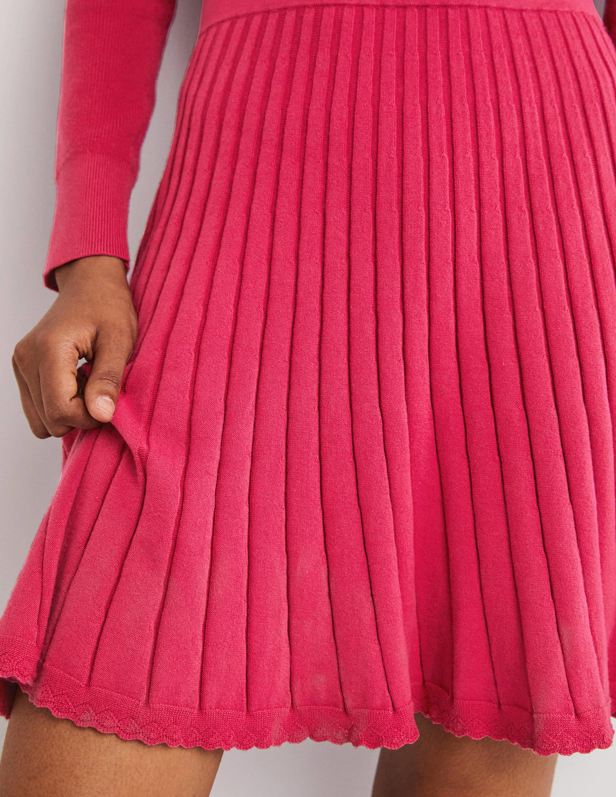  Pleated Knitted Mini Dress-Sweet Rose、mySite、ashleygrahame