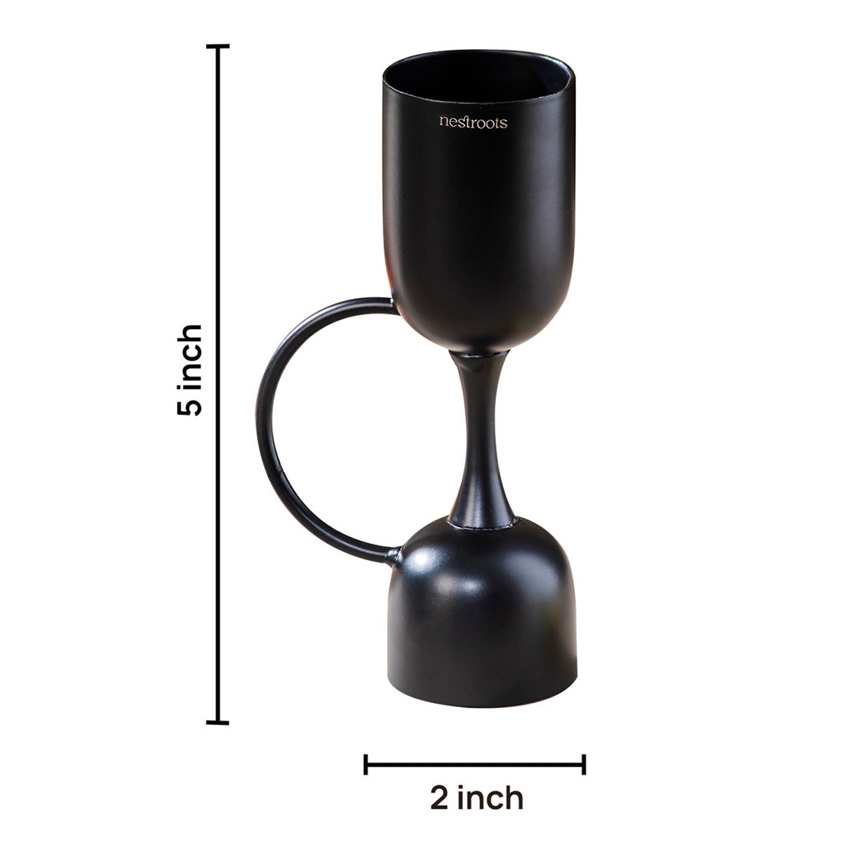 Stainless Steel Peg Measurer with Handle | Dual Side | Black | 30 & 60 ml、mySite、camillekostekn