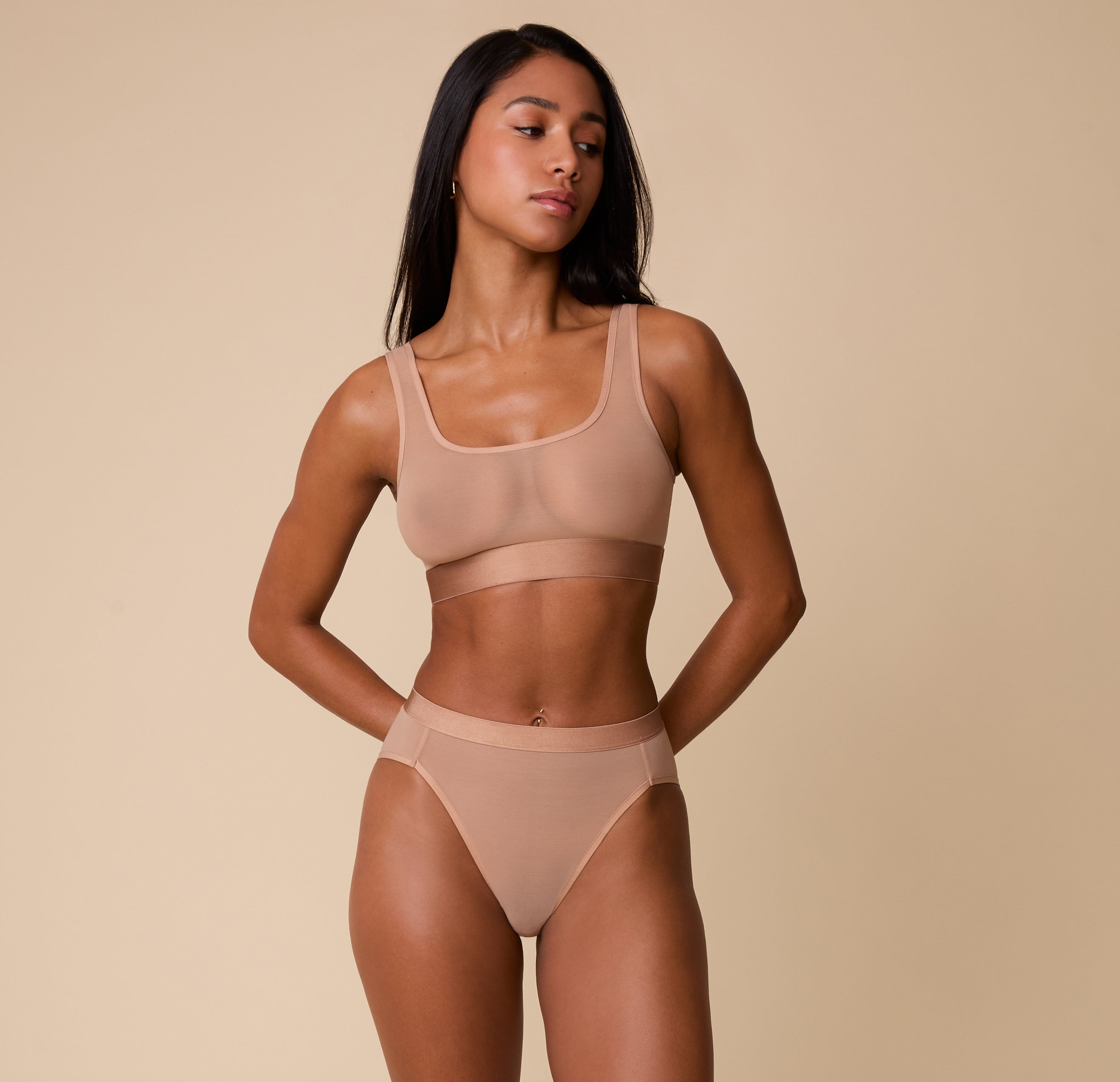 ComfortMesh™ Highwaist Brief - Taupe、mySite、bengalsvssteelers