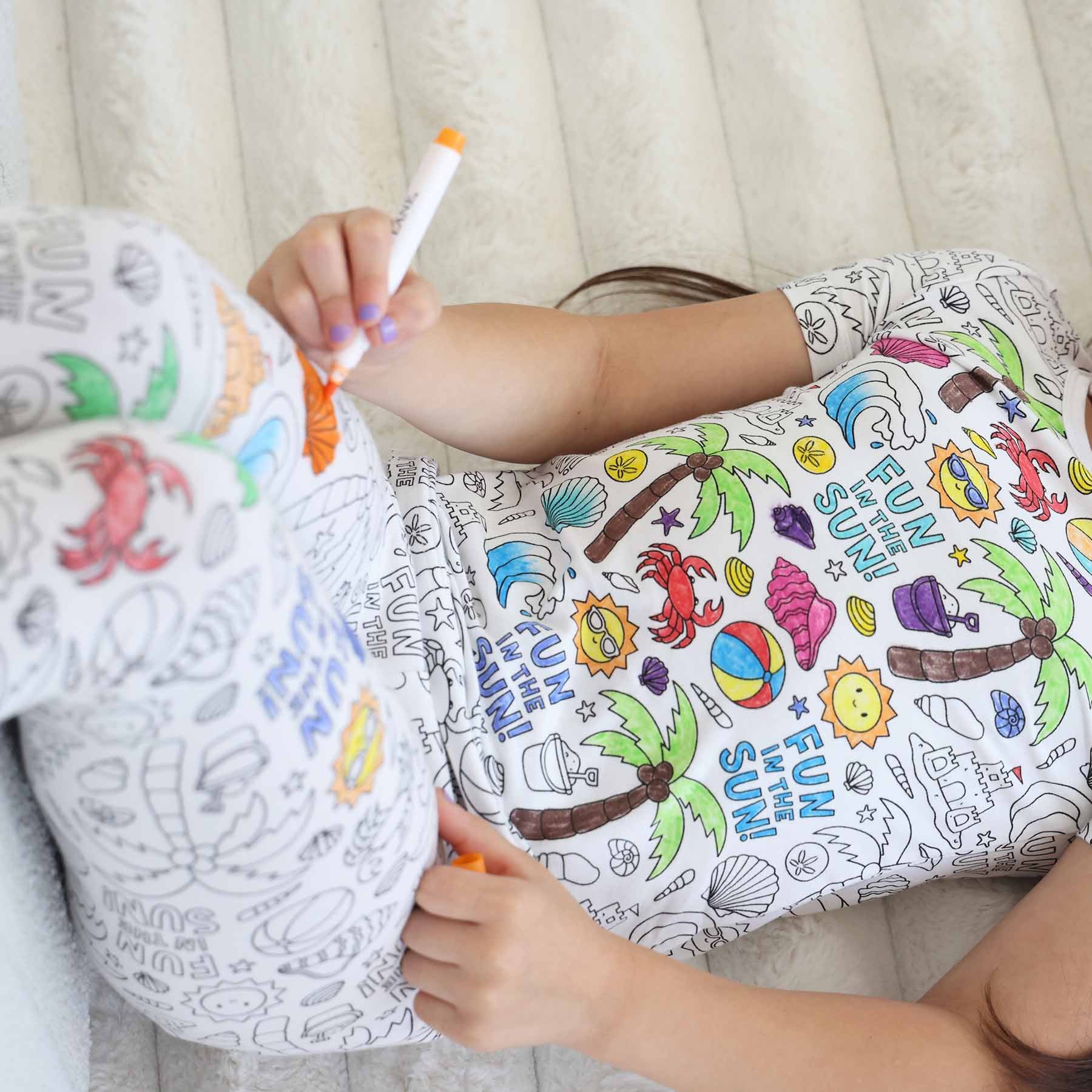  Colorable Two Piece Pajama Set | Beach Bash、mySite、layawaytickets