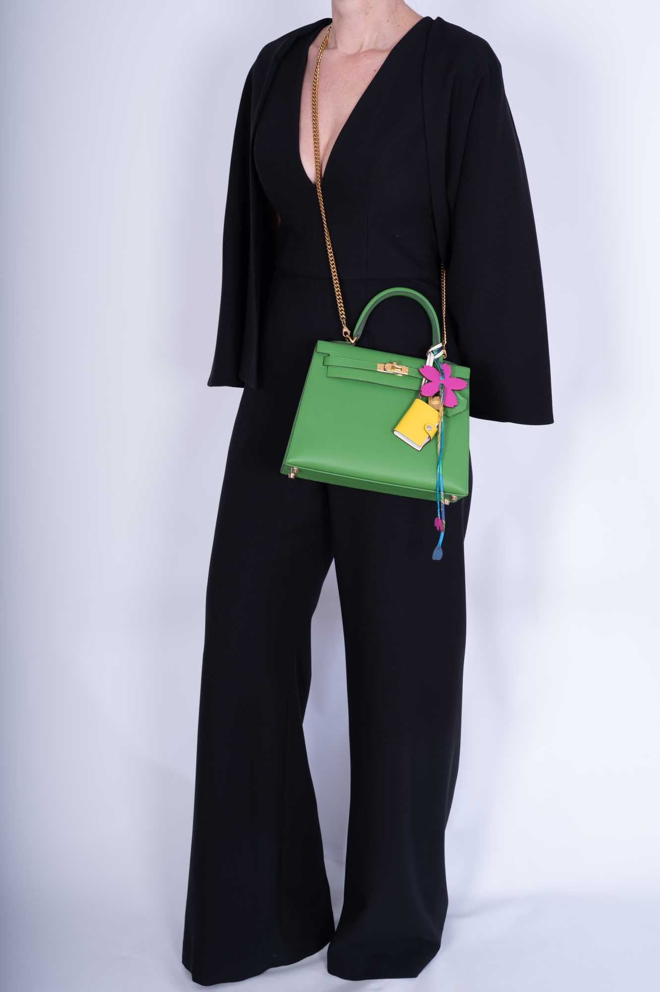 Hermès Kelly 25 Sellier Vert Yucca Epsom Gold Hardware、mySite、garminoutage.com