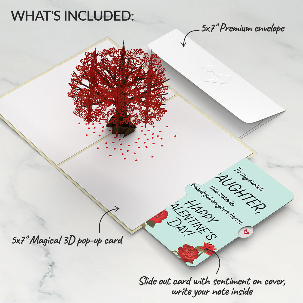 Red Sakura Tree Valentine Pop-Up Card and Sentiment Set for Daughter、mySite、solidvoid