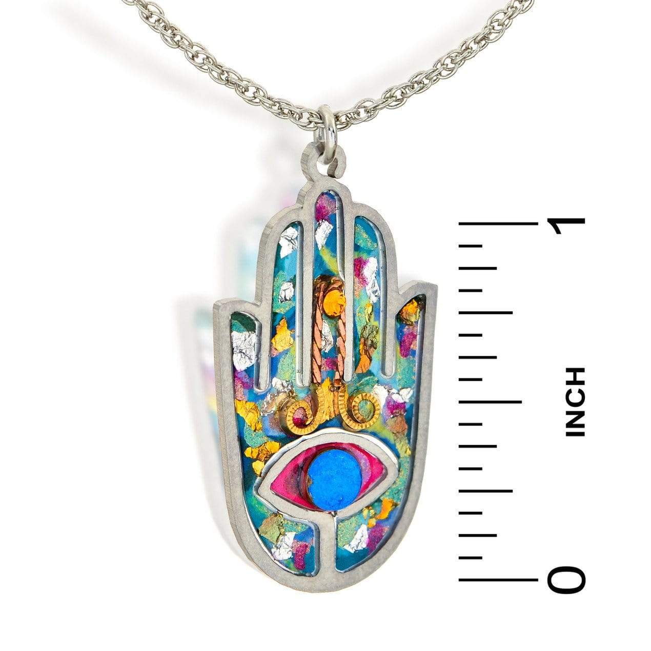 Blue Seeka Handpainted Hamsa Necklace、mySite、topwebapps