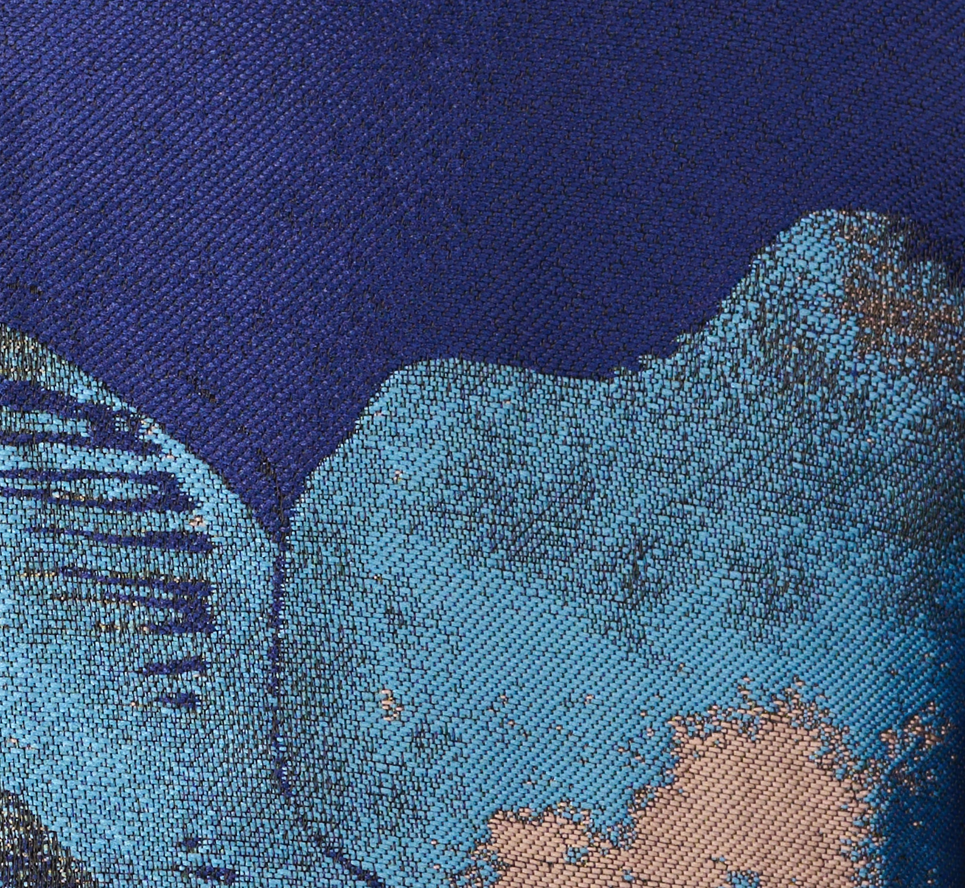 Sleeveless Floral Jacquard Combo Ballgown In Blue Yellow Multi、mySite、solidvoid