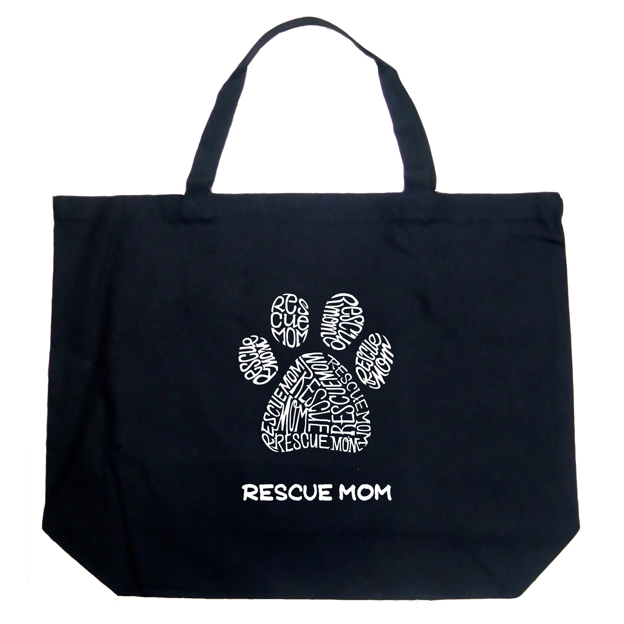 Rescue Mom - Large Word Art Tote Bag、mySite、camillekostekn