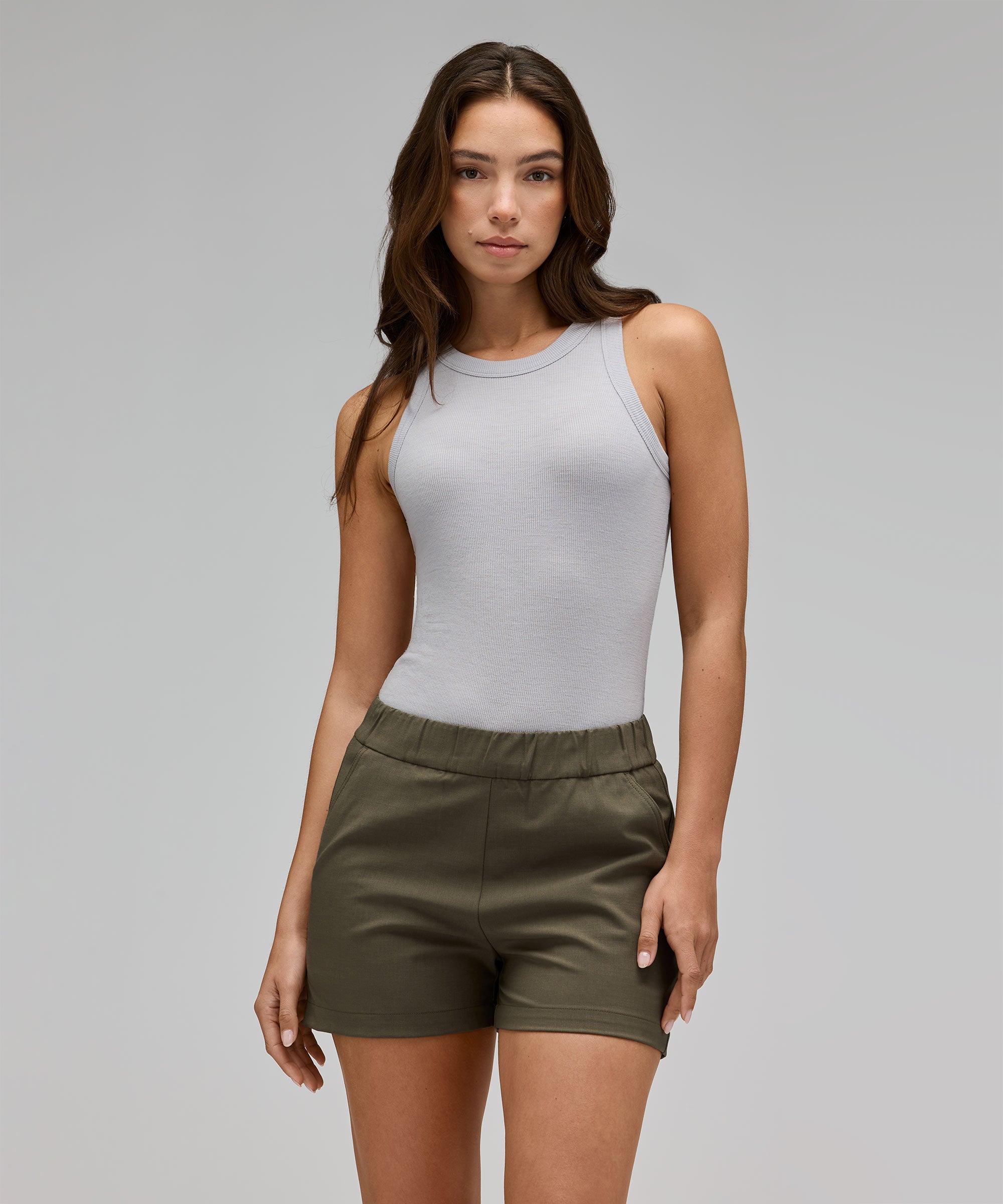 Women's Merino Ribbed Racer Tank、mySite、noshort