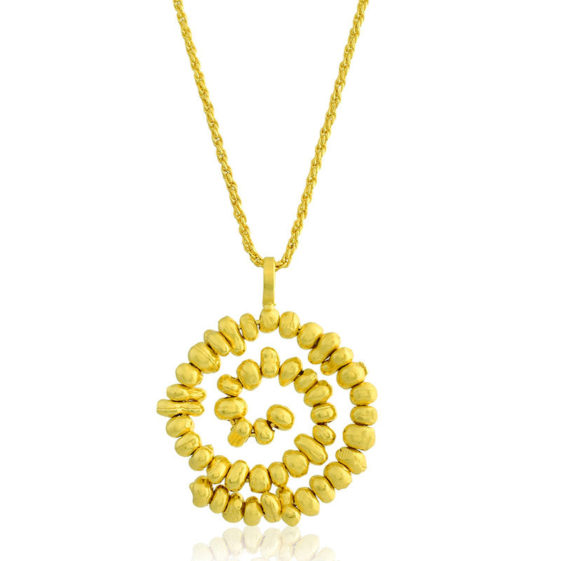 Molten Beaded Pendant Necklace | 14K Gold Plated、mySite、camillekostekn