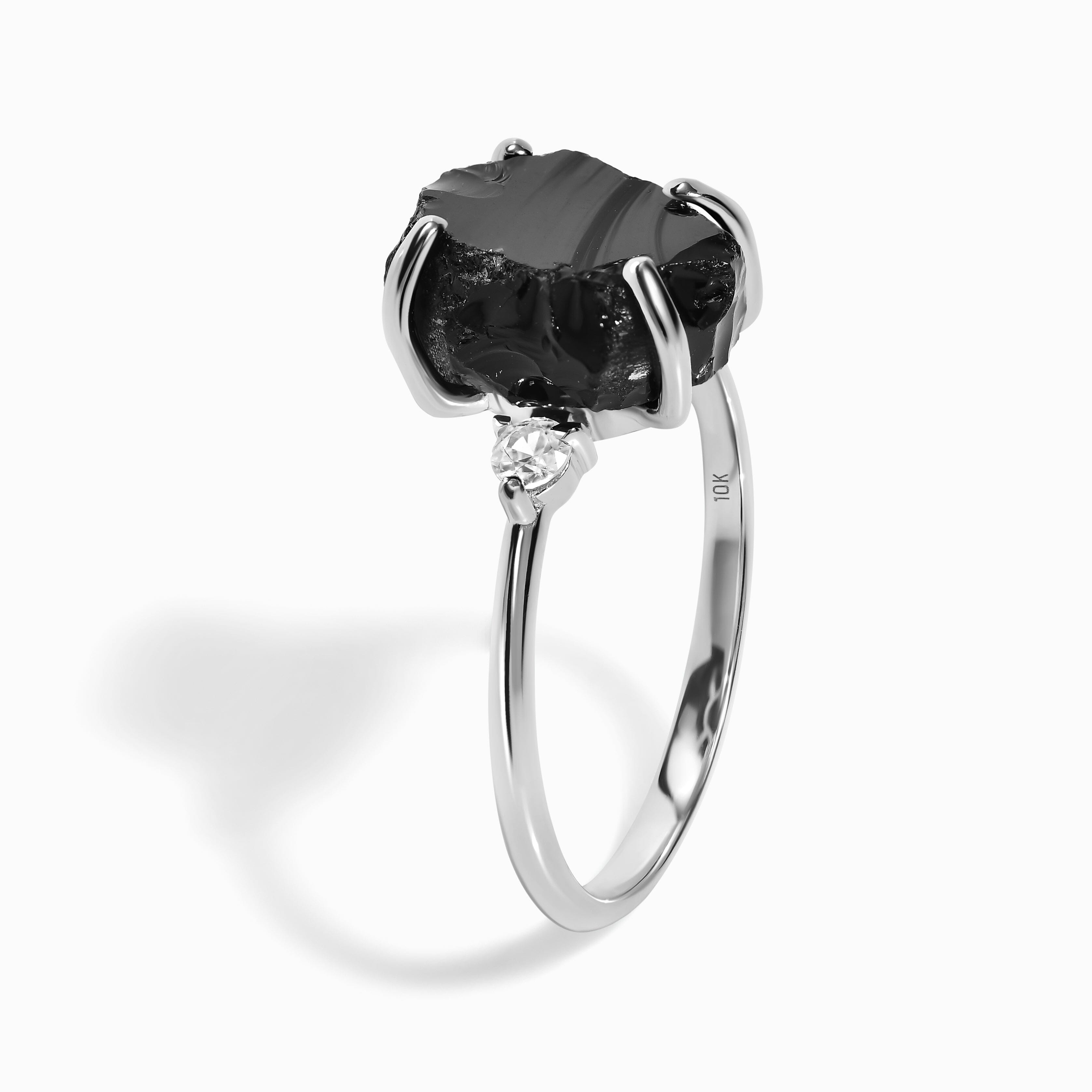 Black Obsidian Lab Diamond Ring - Raw Allure、mySite、hinf8tx79