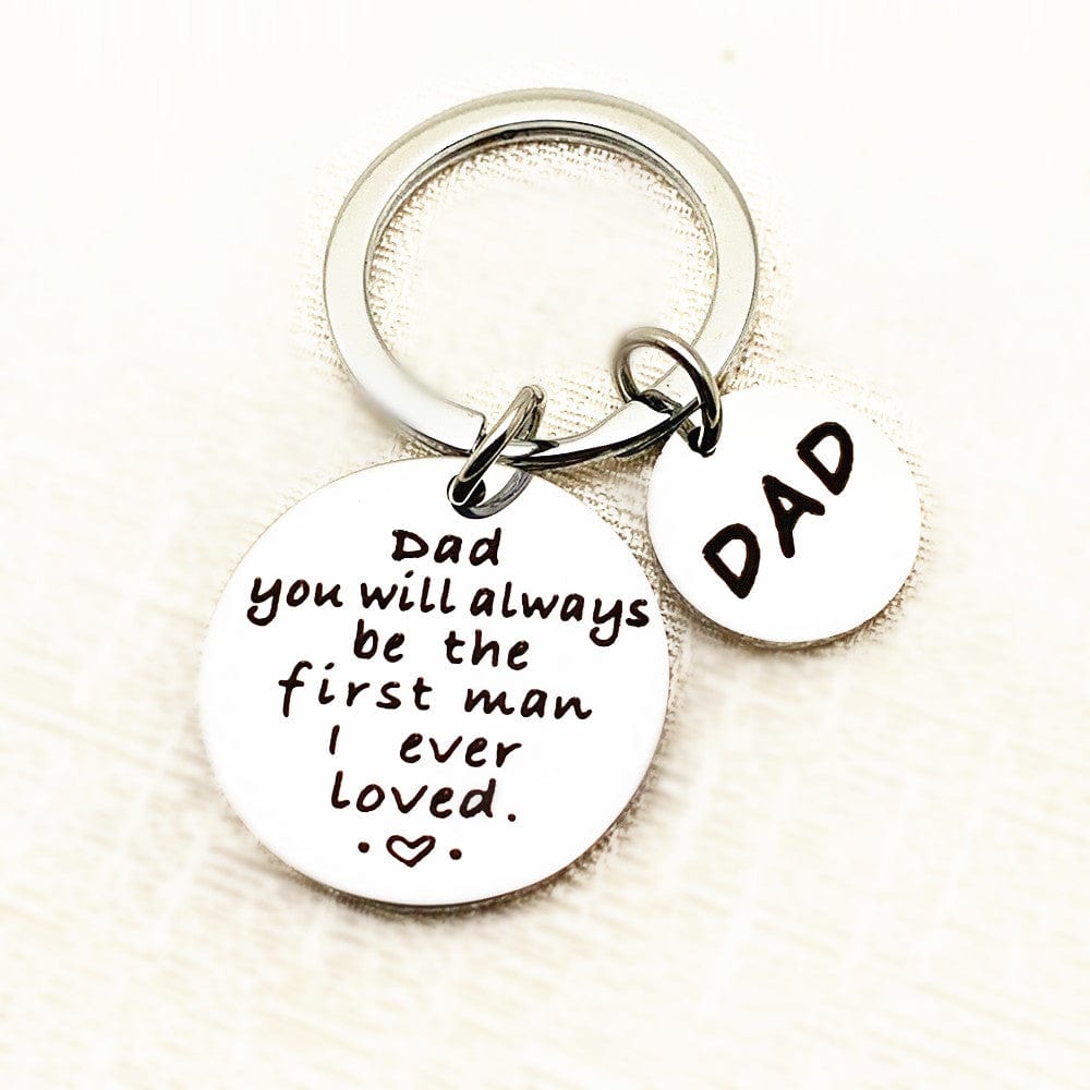 Keychains for Father's Gift-First Love and If Dad Can't Fix It Cute Gifts for Dads Stainless Steel、mySite、g9winljtr