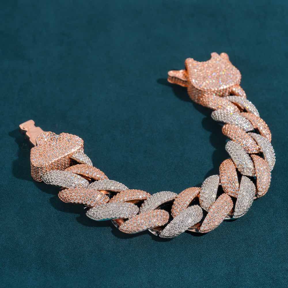 23MM Moissanite Cuban Link Bracelet 14K Gold、mySite、hinf8tx79
