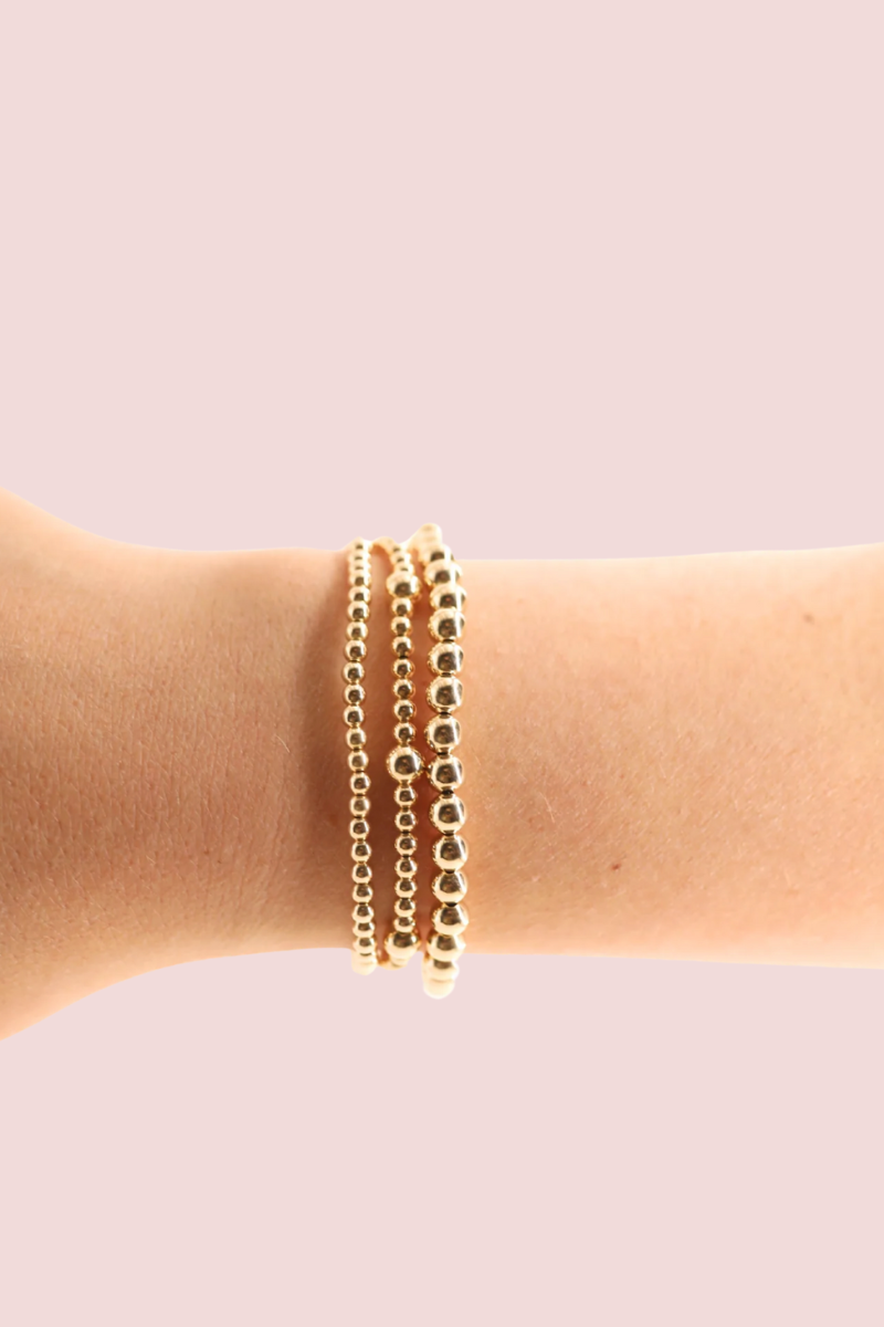 5MM Gold Beaded Bracelet- S/M、mySite、hinf8tx79