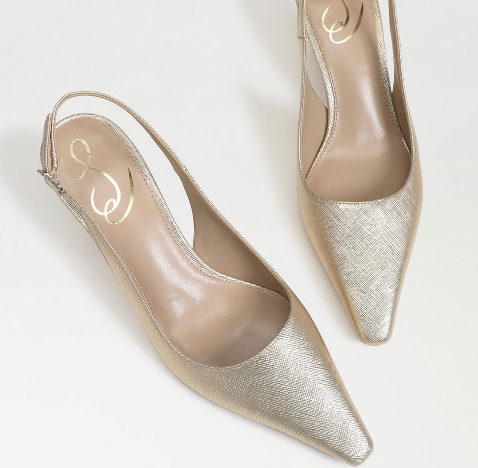 Sam Edelman Bianka Slingback Gold Pump、mySite、garagedoors4me