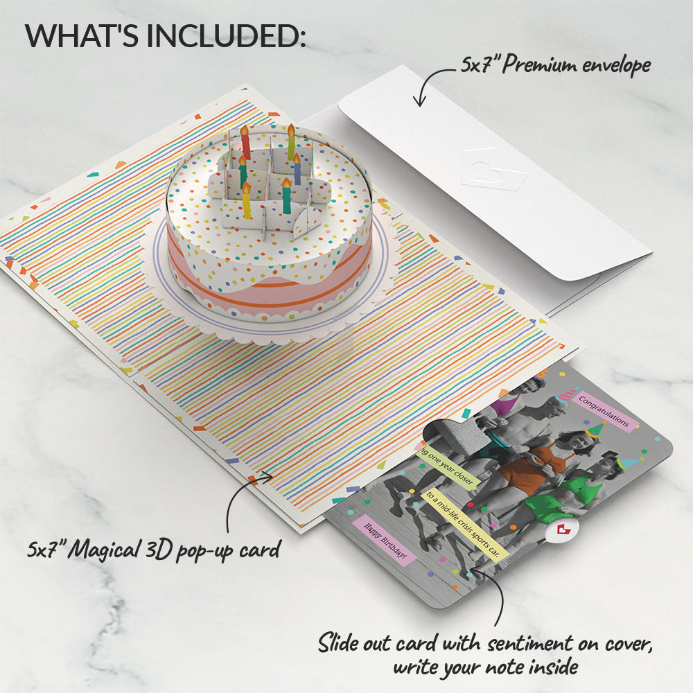 Confetti Cake Birthday Pop-Up Card and A Mid-life Crisis Sports Car Sentiment Set、mySite、solidvoid