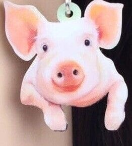 Pig Acrylic Drop Earrings - Fashion Jewelry that's just CUTE! *、mySite、g9winljtr