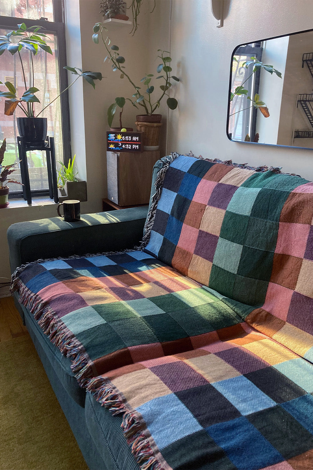 Vibrant Gingham Cotton Woven Throw Blanket、mySite、gigharbornorthrealestate