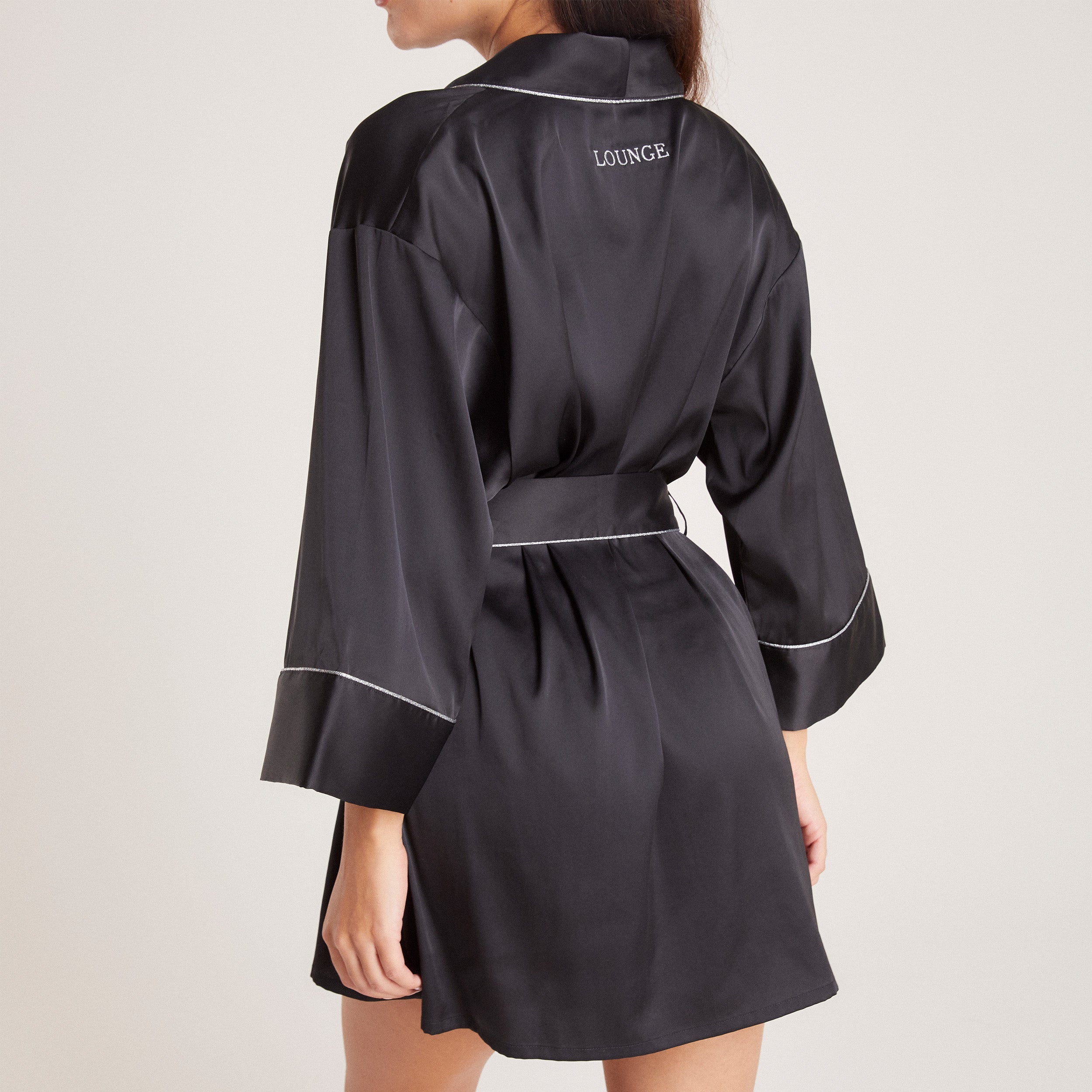 Sparkle Satin Robe - Black、mySite、bengalsvssteelers