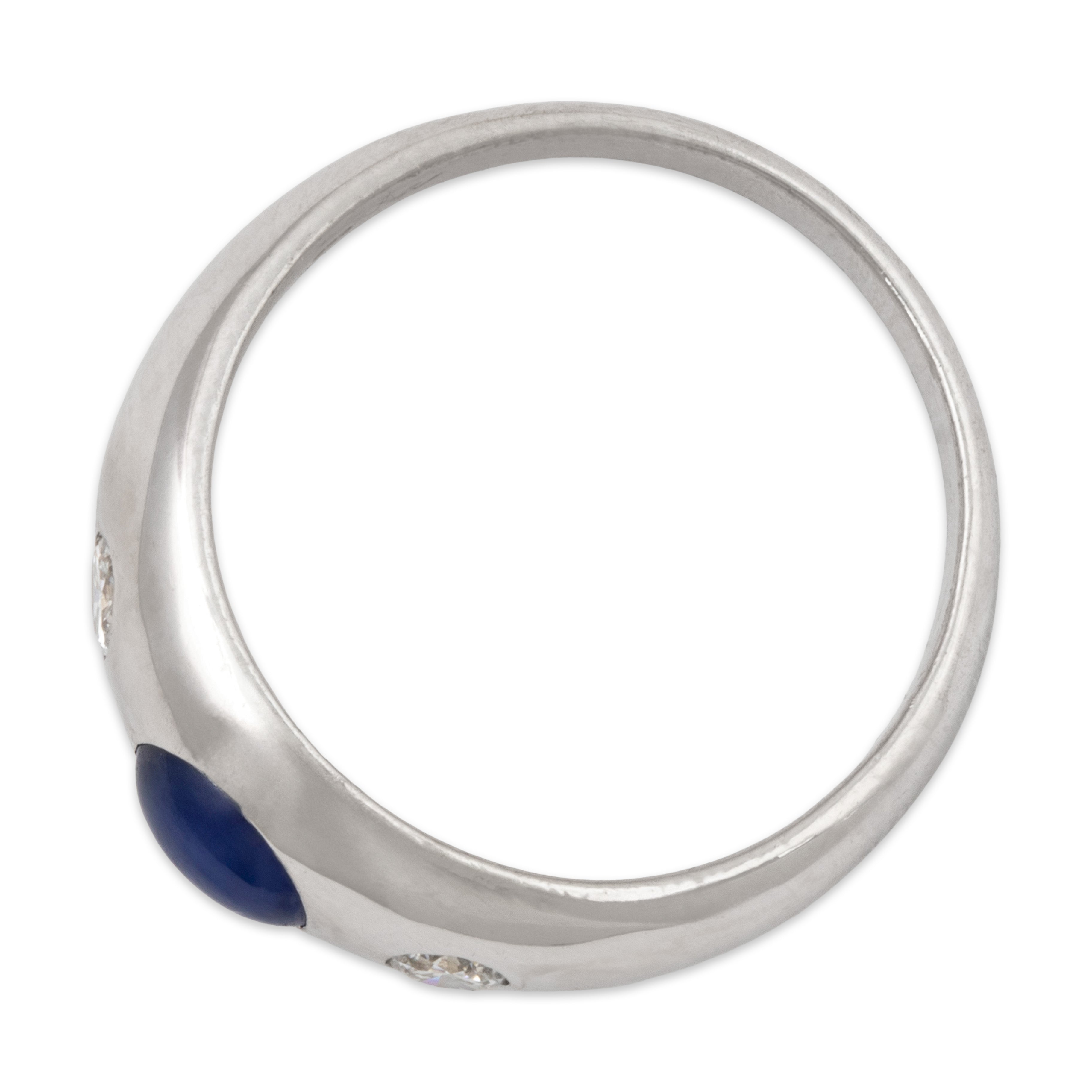 Vintage 14k White Gold Blue Sapphire Diamond Domed Trio Ring 7.00、mySite、hinf8tx79