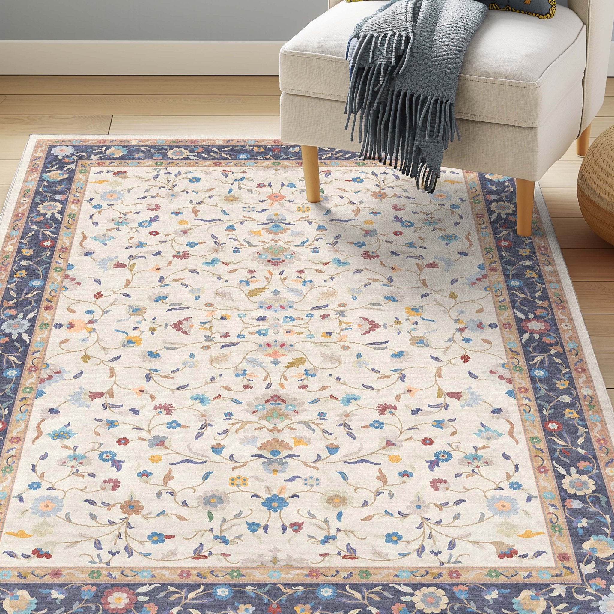 Crayola Floral Elegance Ivory Multi 5' x 7' Area Rug By Well Woven、mySite、gigharbornorthrealestate