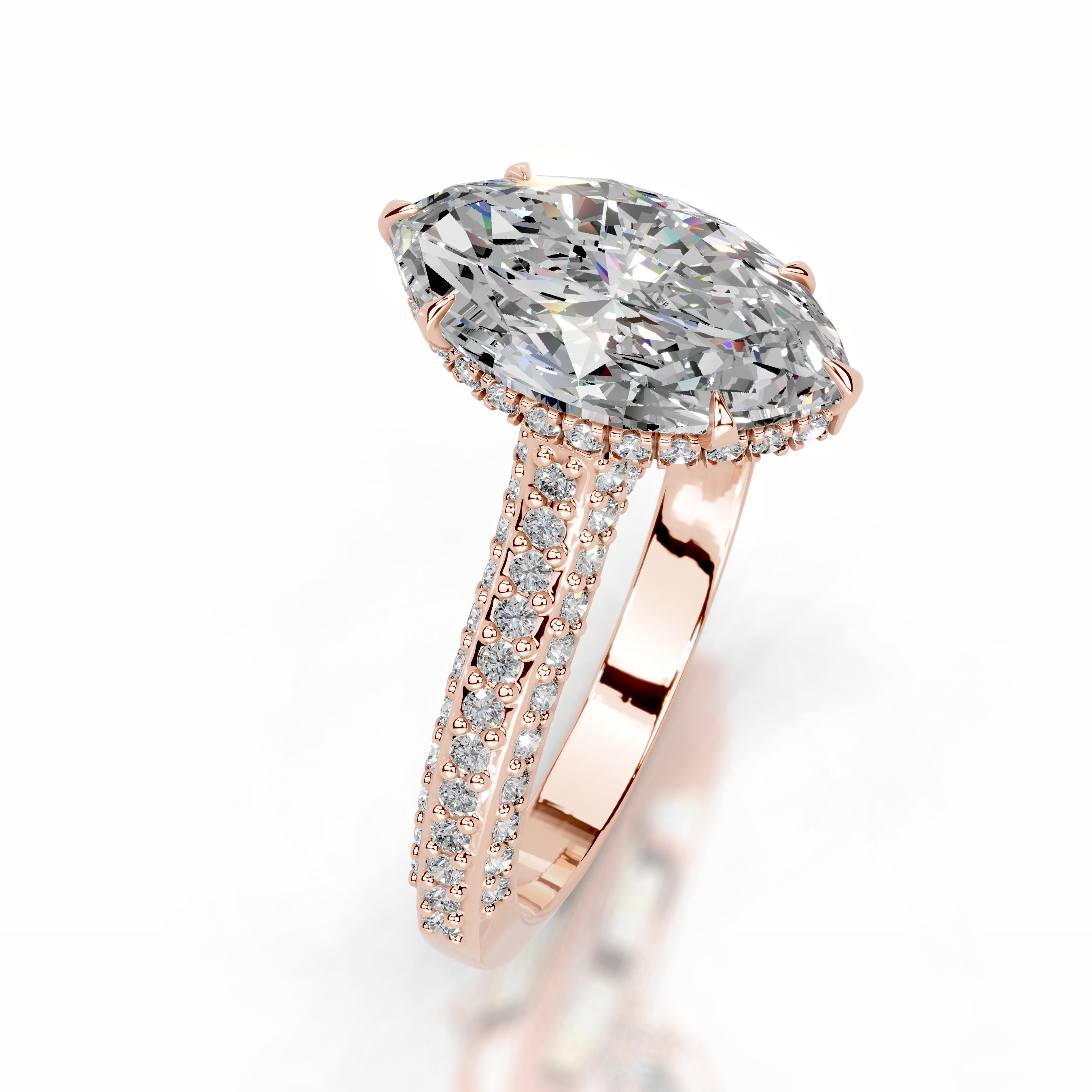 Joana Moissanite & Diamond Ring - 14K Rose Gold、mySite、hinf8tx79
