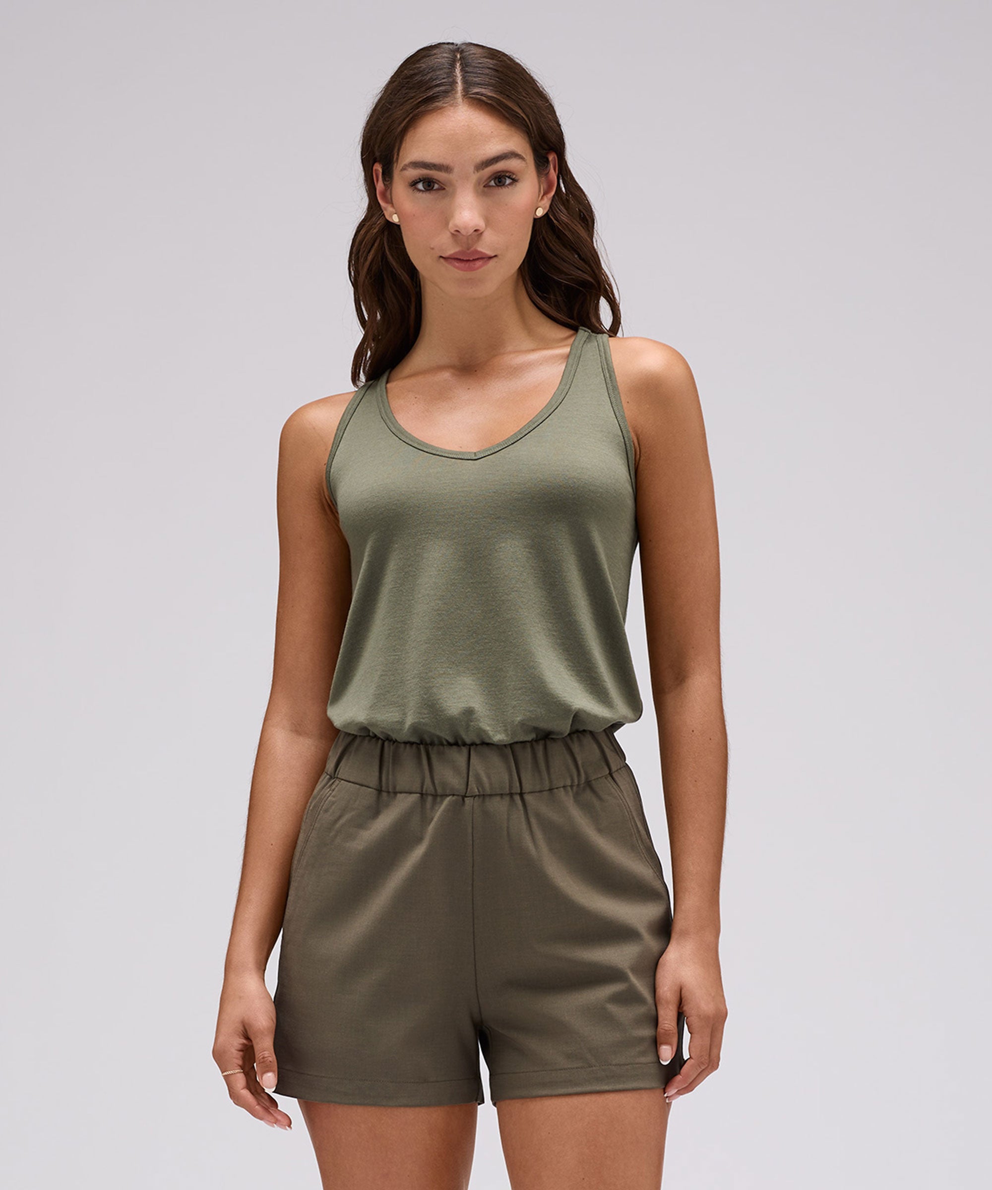 Women's Relaxed Merino V-Neck Tank、mySite、noshort