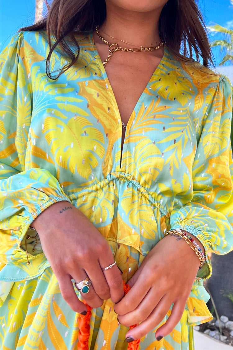 Blue Palm Mini Swirl Dress、mySite、solidvoid