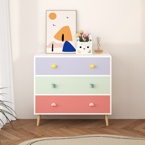 Kids 3 Drawer Dresser, Baby Nightstand for Bedroom, Storage Cabinet for Toddler Child for Living Room, Toddler Room, Nursery, Closet, Apartment (White)、、casual