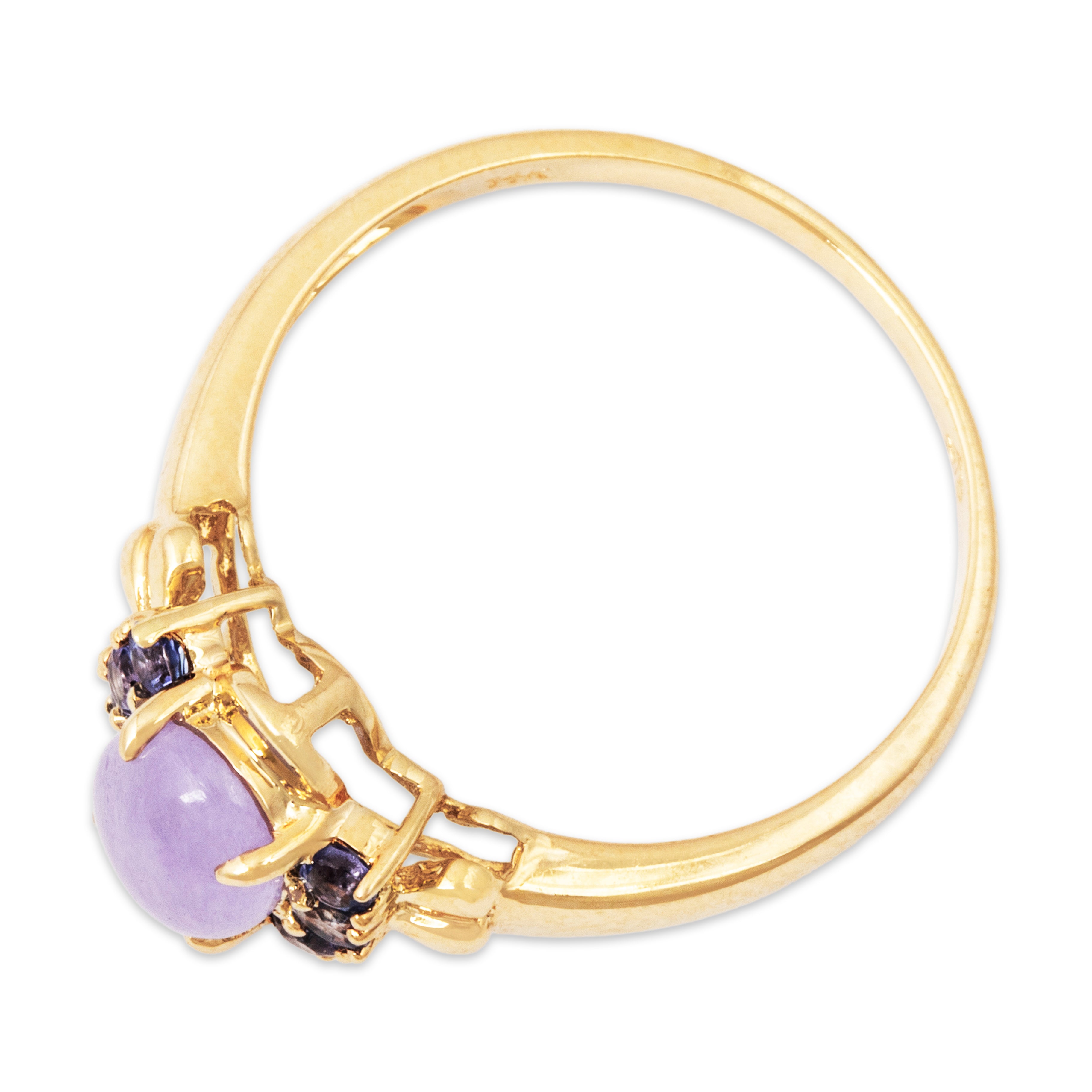 Vintage 14k Yellow Gold Lavender Jade Tanzanite Half-Halo Ring 9.25、mySite、hinf8tx79