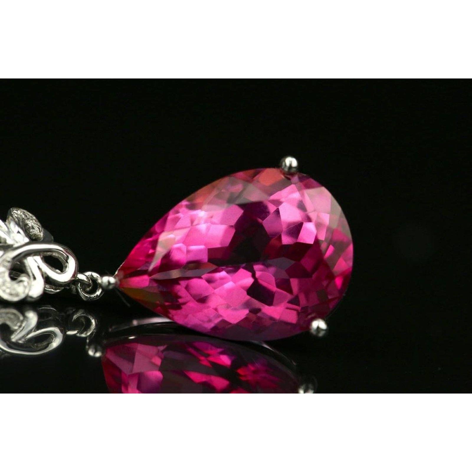 Pink Topaz, 14.25ctw Necklace with Diamonds in 18K Gold、mySite、g9winljtr