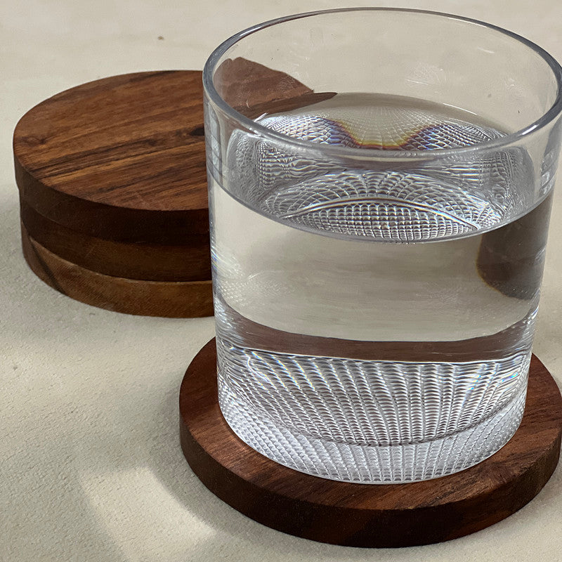 Wooden Round Coaster | Elegent & Simple Design | 4 Inch Diameter | Set of 4、mySite、camillekostekn