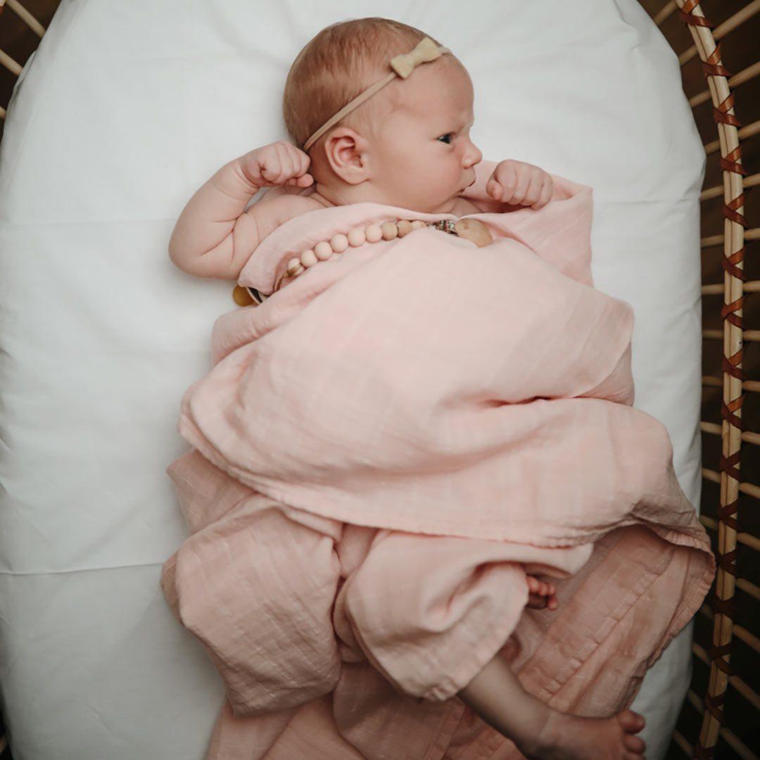  Mushie Organic Muslin Swaddle - Blush、mySite、merchandisen