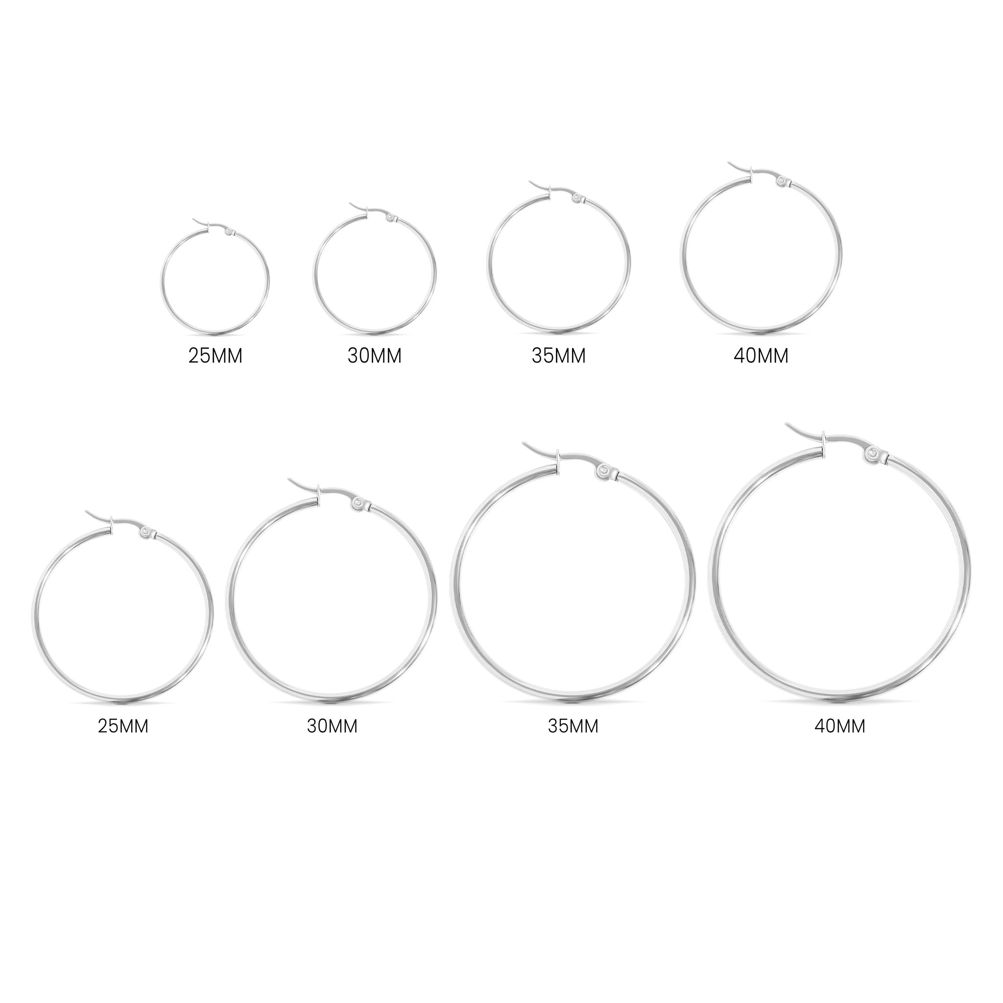 18K Gold PVD Stainless Steel Round Tube Hoop Earrings / ERJ2138、mySite、dreamappss