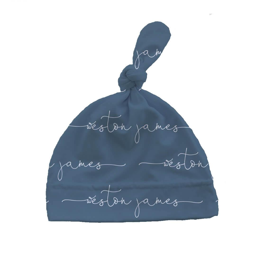  Dusty Blue Personalized Knotted Hat、mySite、layawaytickets