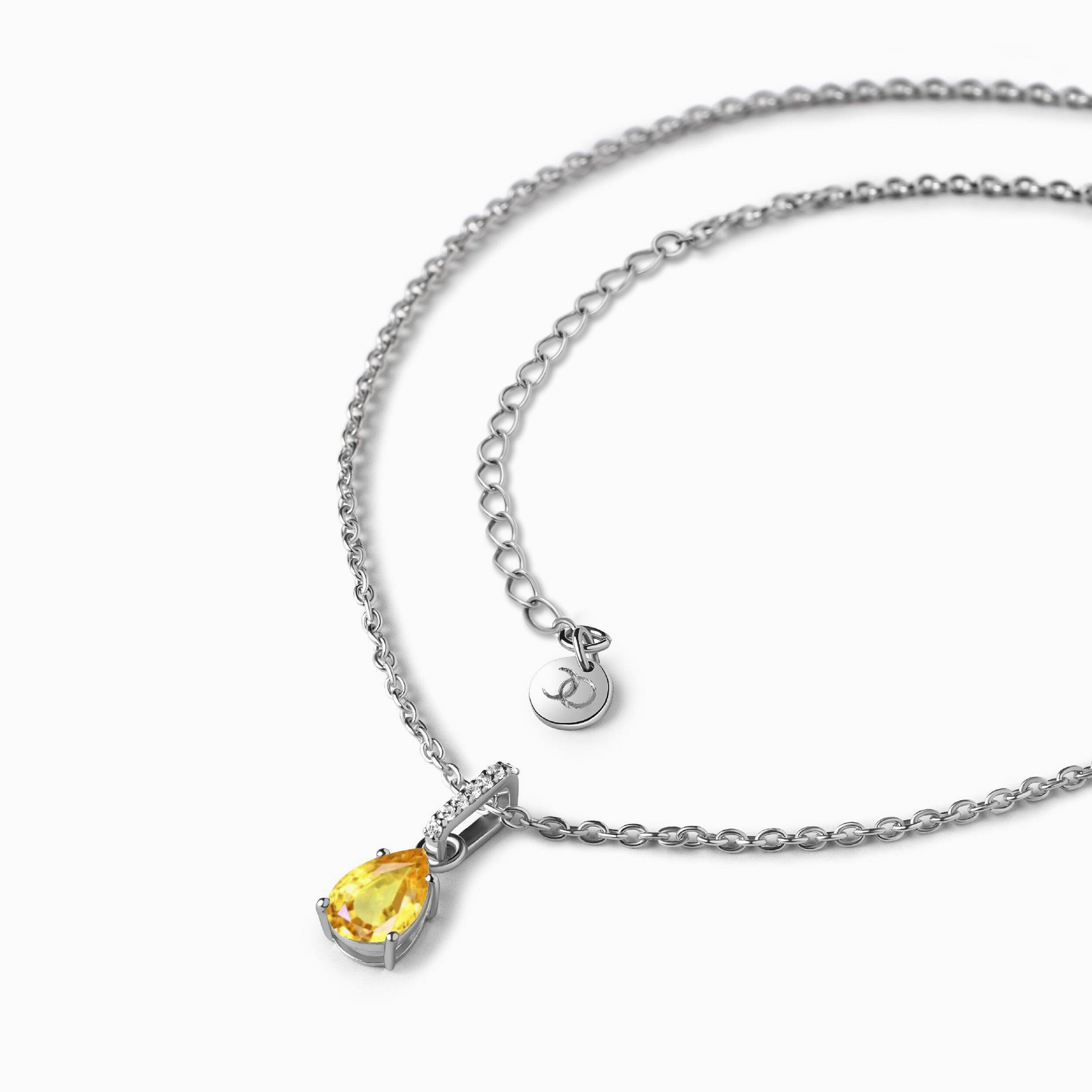 Citrine Birthstone Sway Necklace & Herringbone Chain、mySite、hinf8tx79