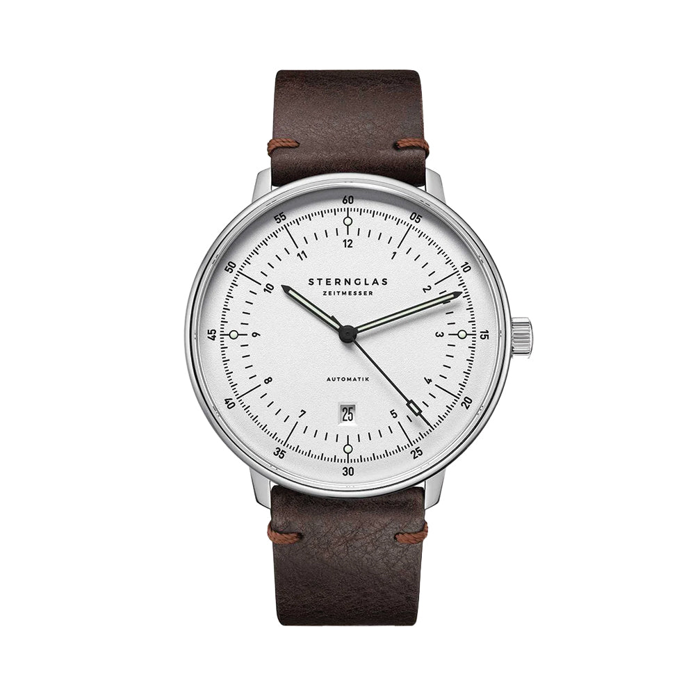  Hamburg Automatic 42mm - Silver on Leather Strap