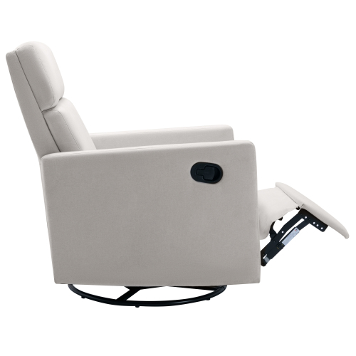 Modern Upholstered Rocker Nursery Chair Plush Seating Glider Swivel Recliner Chair, Gray、、casual