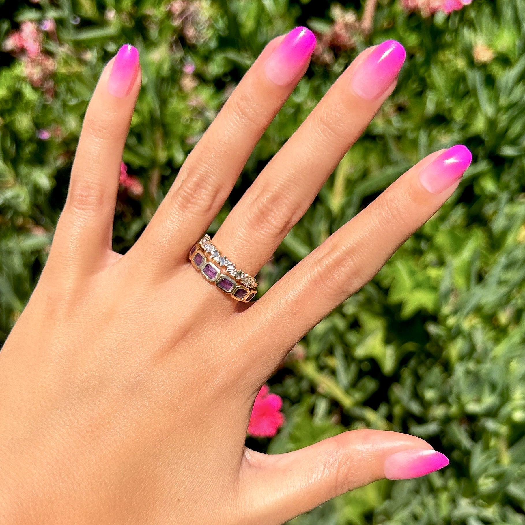 Jelly Magenta Gradient - Press-On | Short | Round、mySite、solidvoid