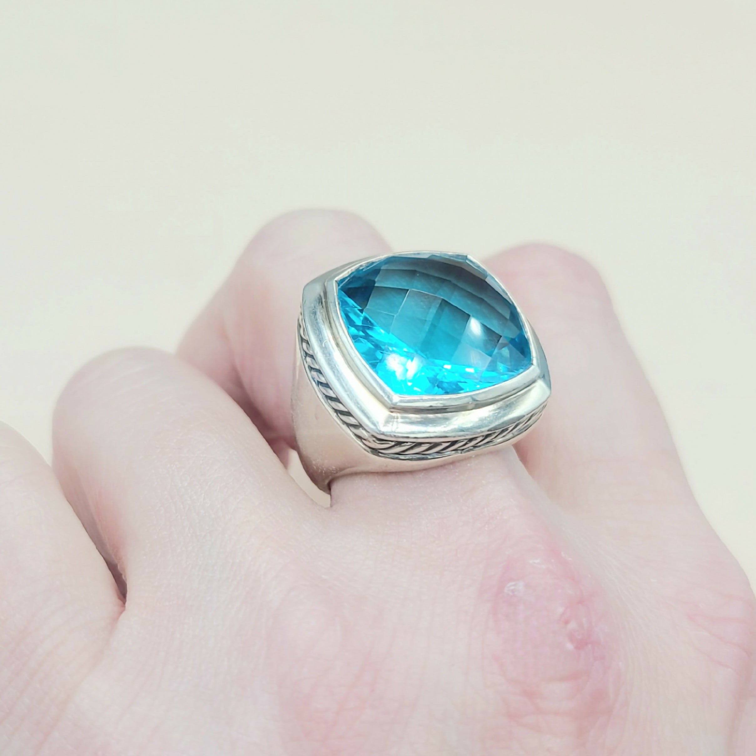 David Yurman Albion Statement Ring 18mm Hampton Blue Topaz、mySite、hinf8tx79
